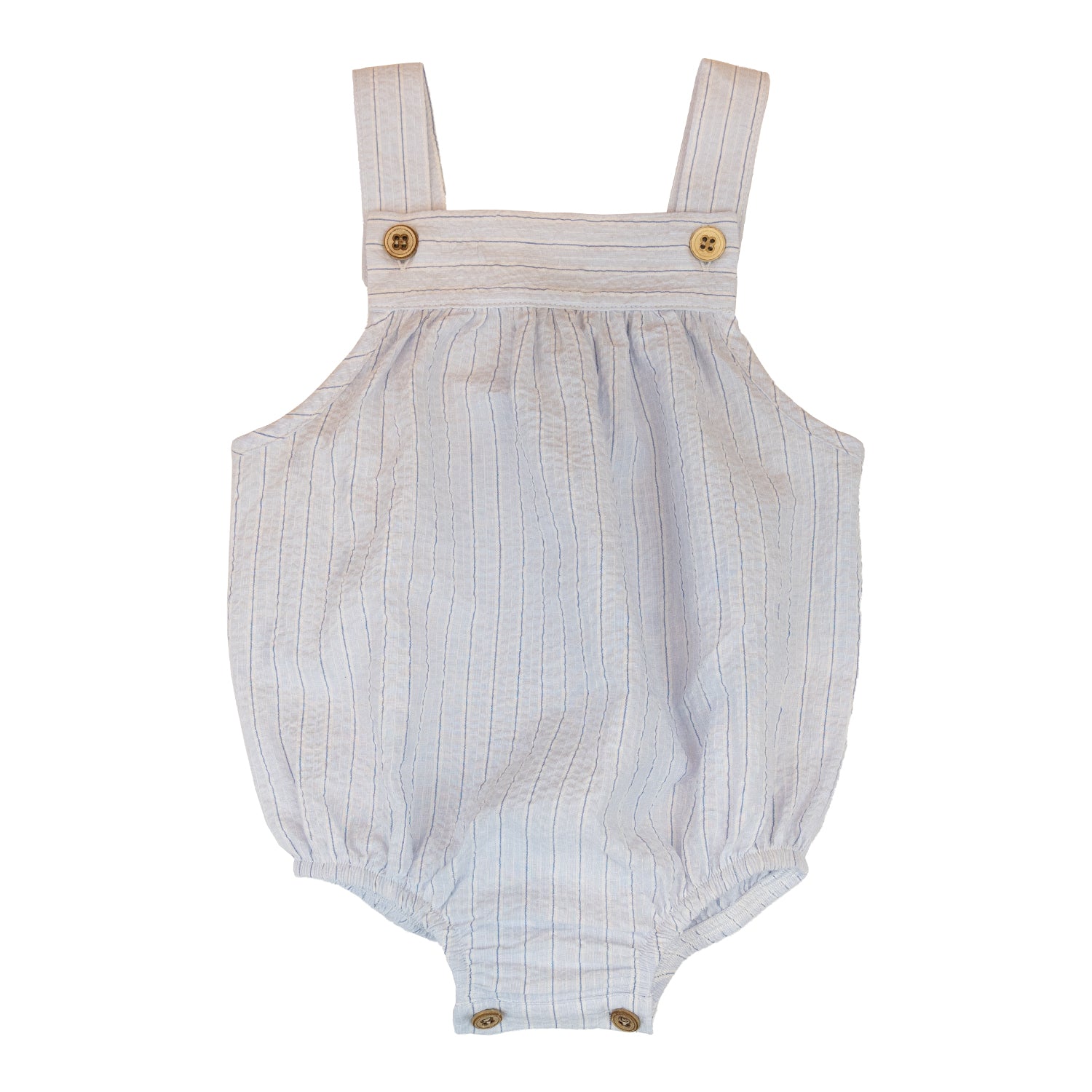 Baby Blue Stripe Seersucker Romper