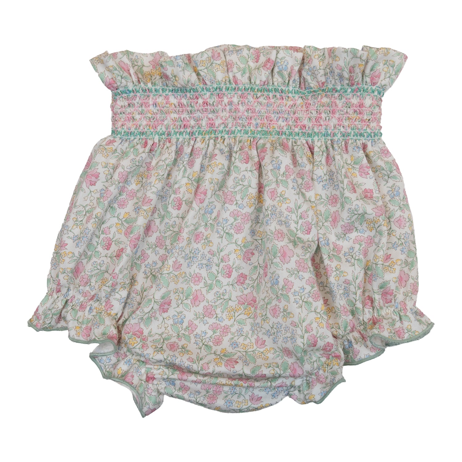 Baby Rosebud Green Hand Smocked Bloomers