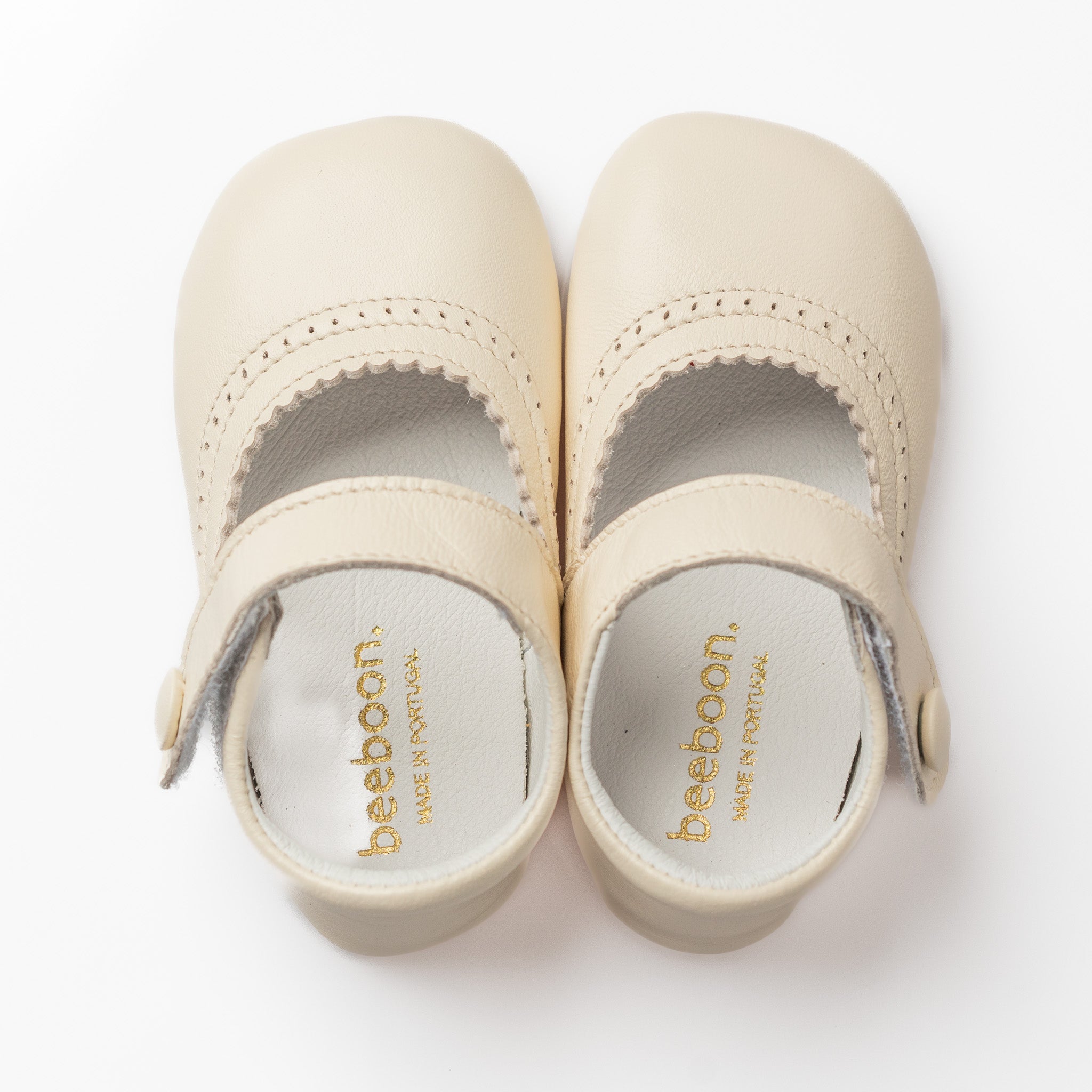 Baby Ivory Leather Mary Jane Pram Shoes