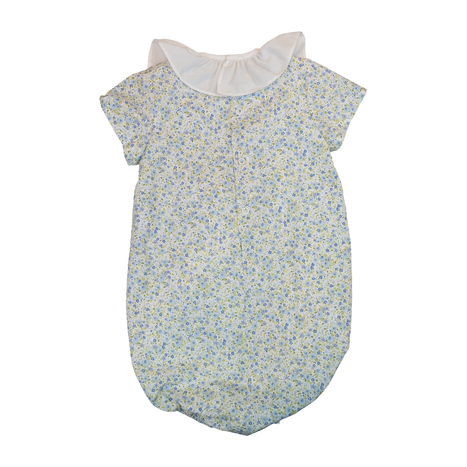 Baby Soft Blue Meadow Hand Smocked Romper