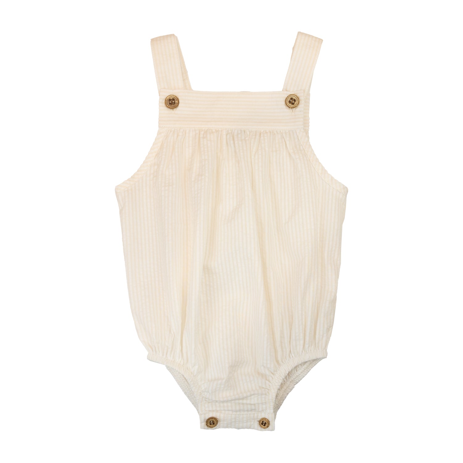 Baby Cream Stripe Seersucker Romper