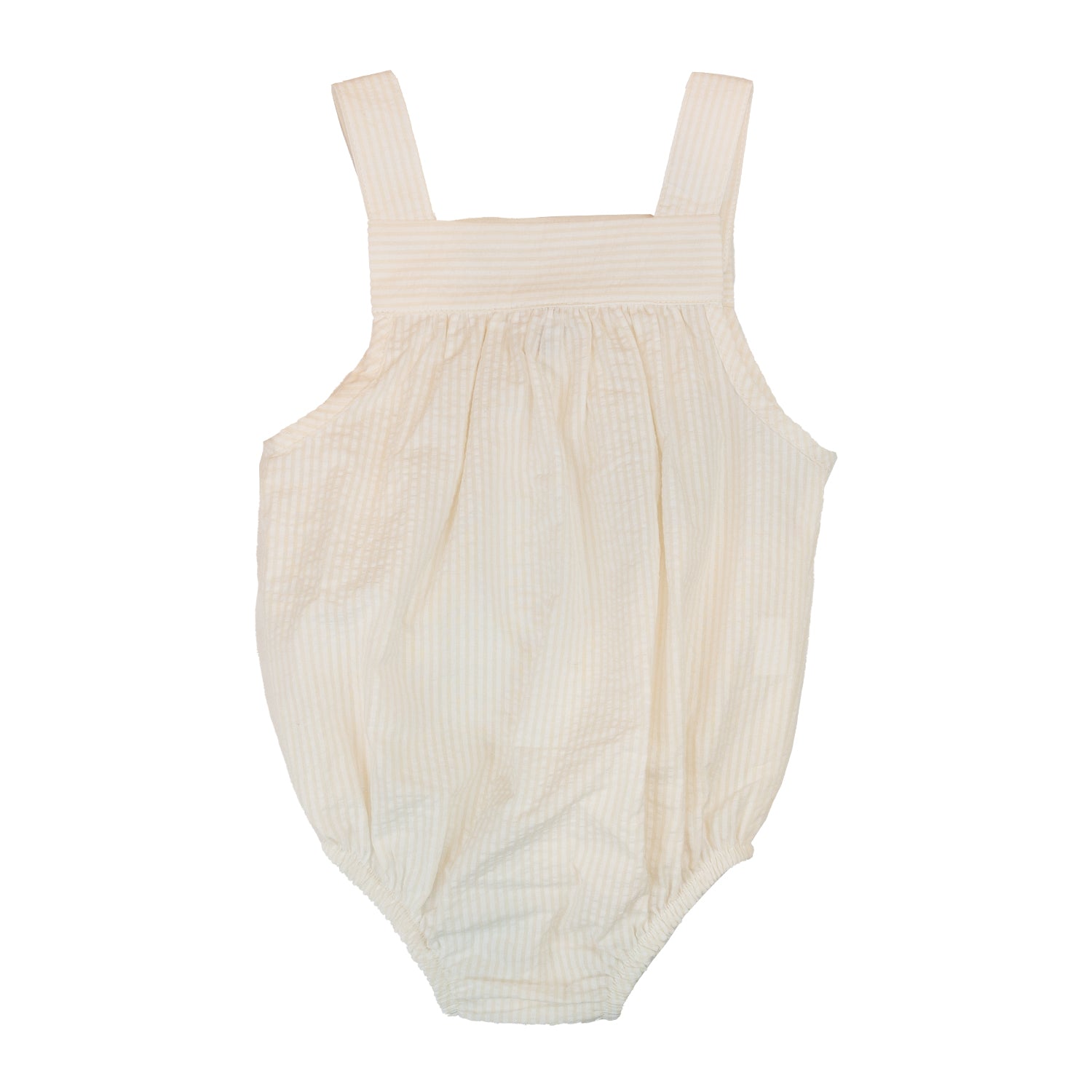 Baby Cream Stripe Seersucker Romper