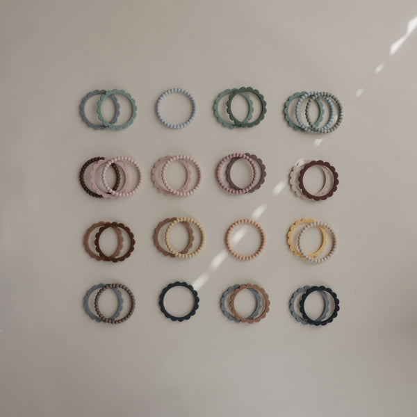 Mushie Silicone Pearl Teether Braceletes Berry/Marigold/Khaki