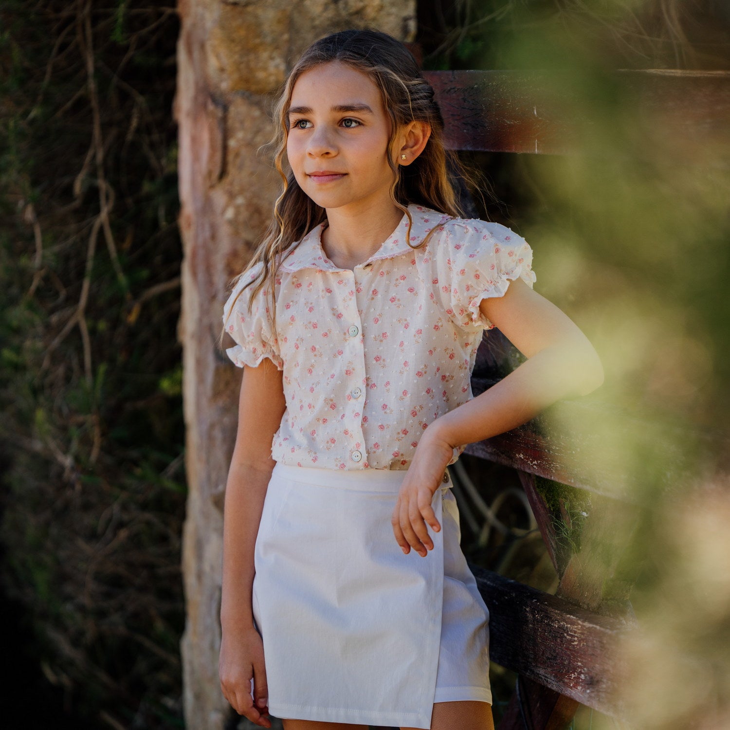 Girl White Skort