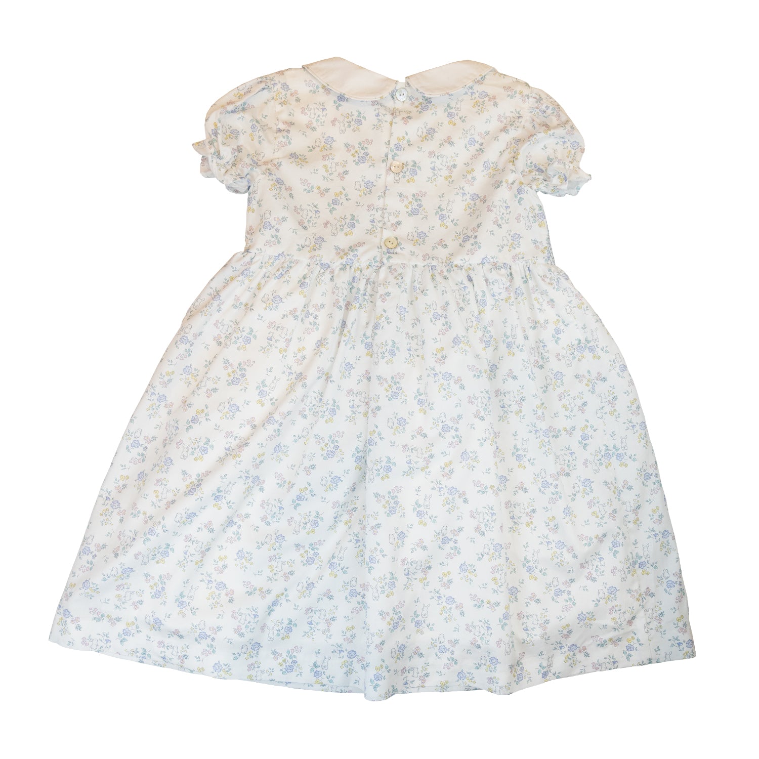 Girl White Bunnies Hand Smocked Dress