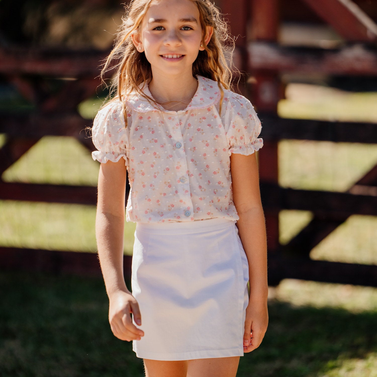 Girl White Skort