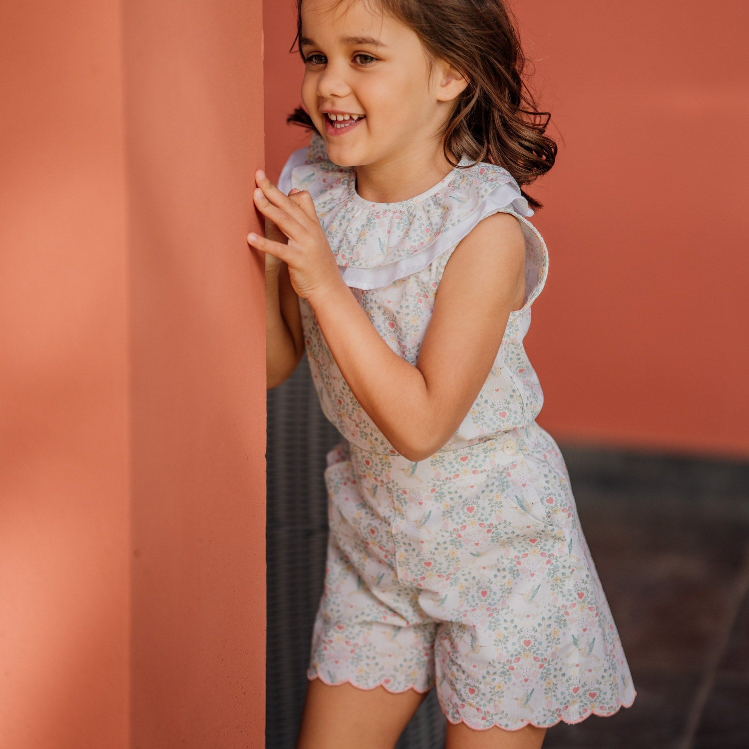 Girl Green Birds Shorts