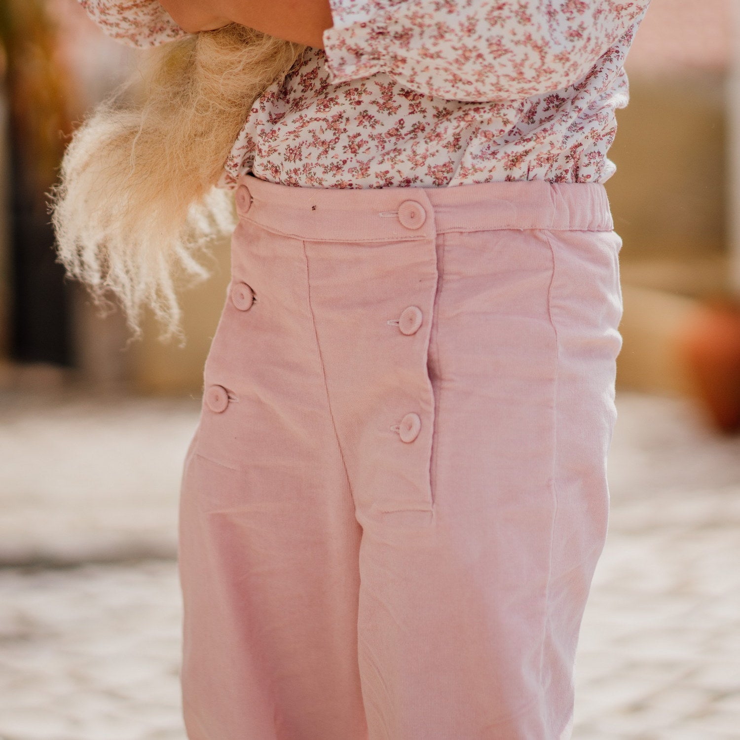 Girl Antique Rose Cord Trousers
