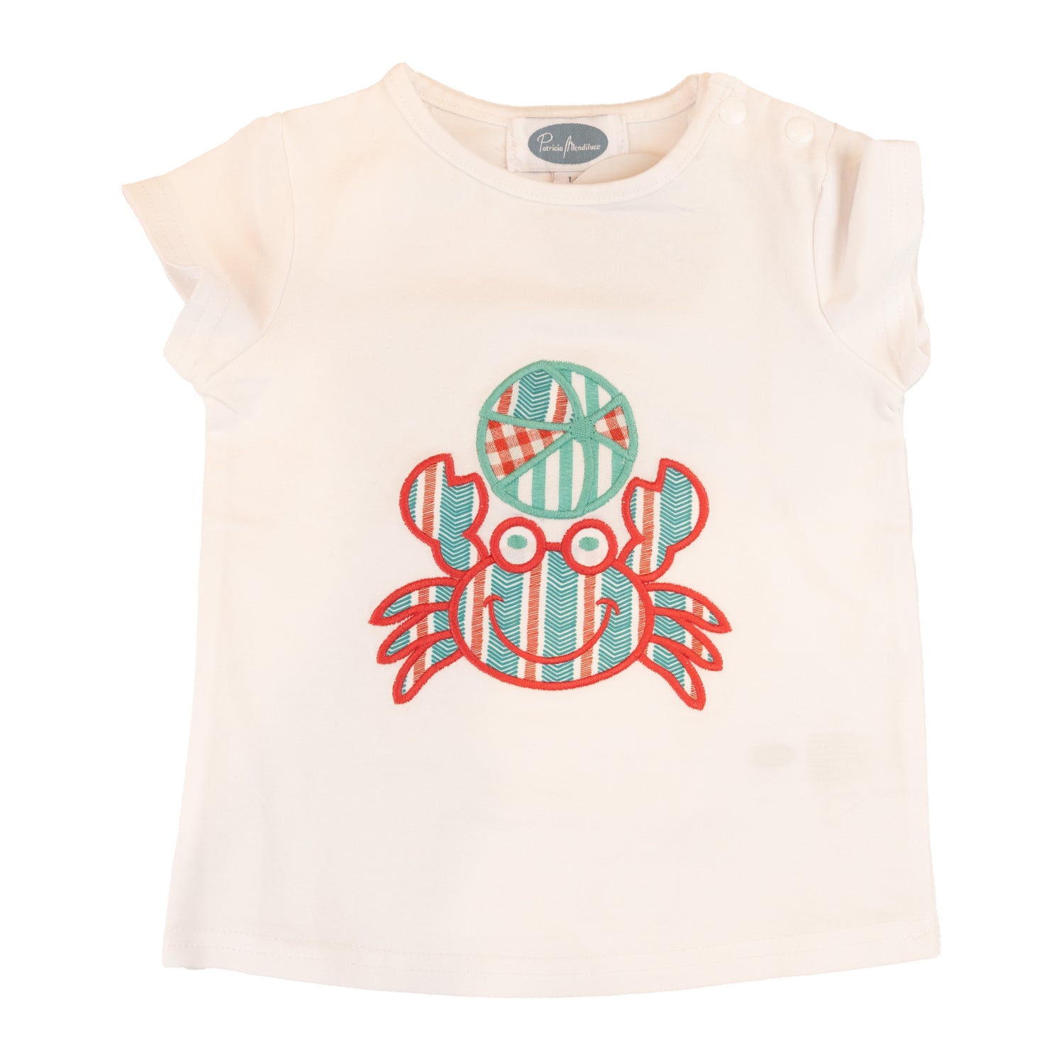 Stripes with Crabs Embroidered T-shirt