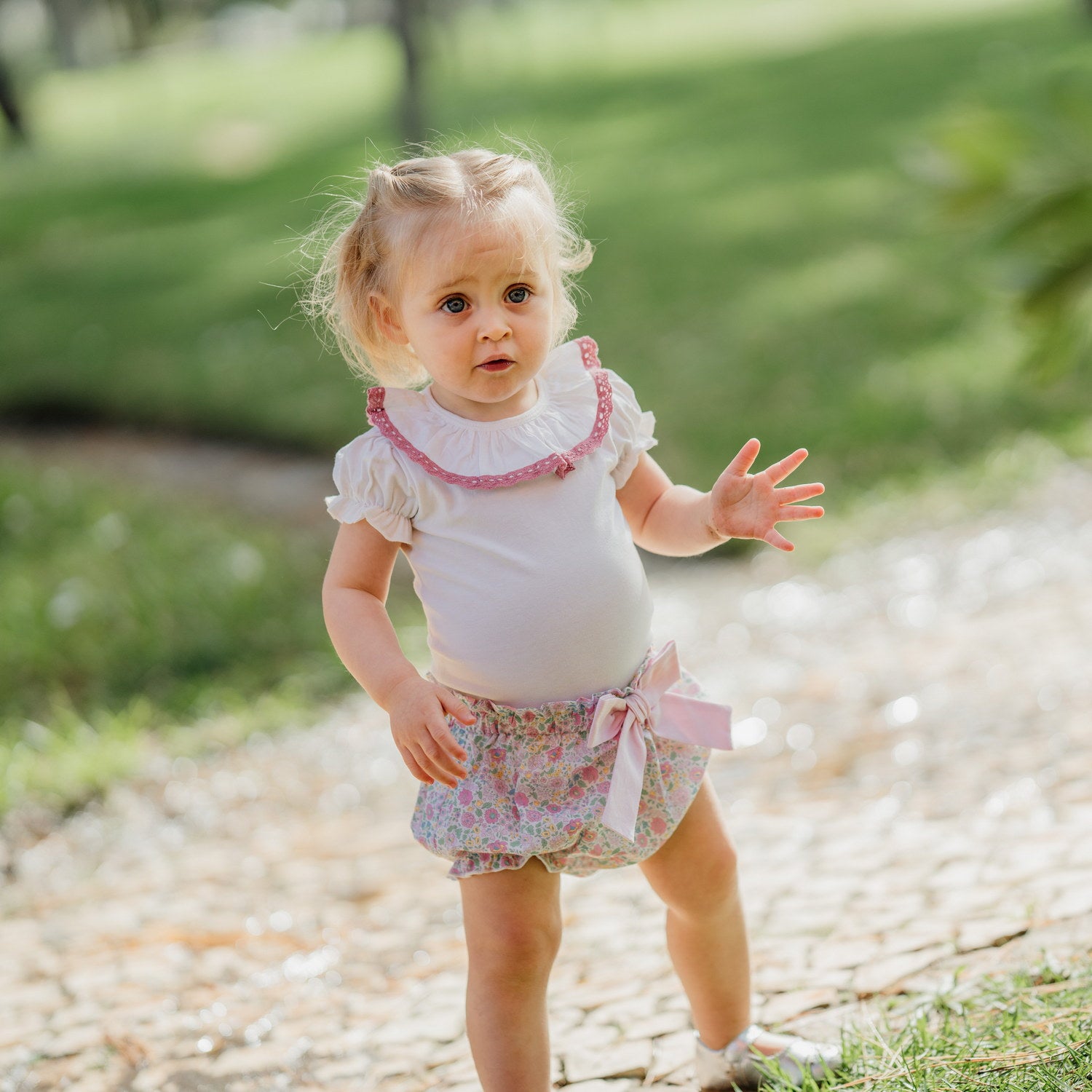 Baby Pink Floral Bloomers