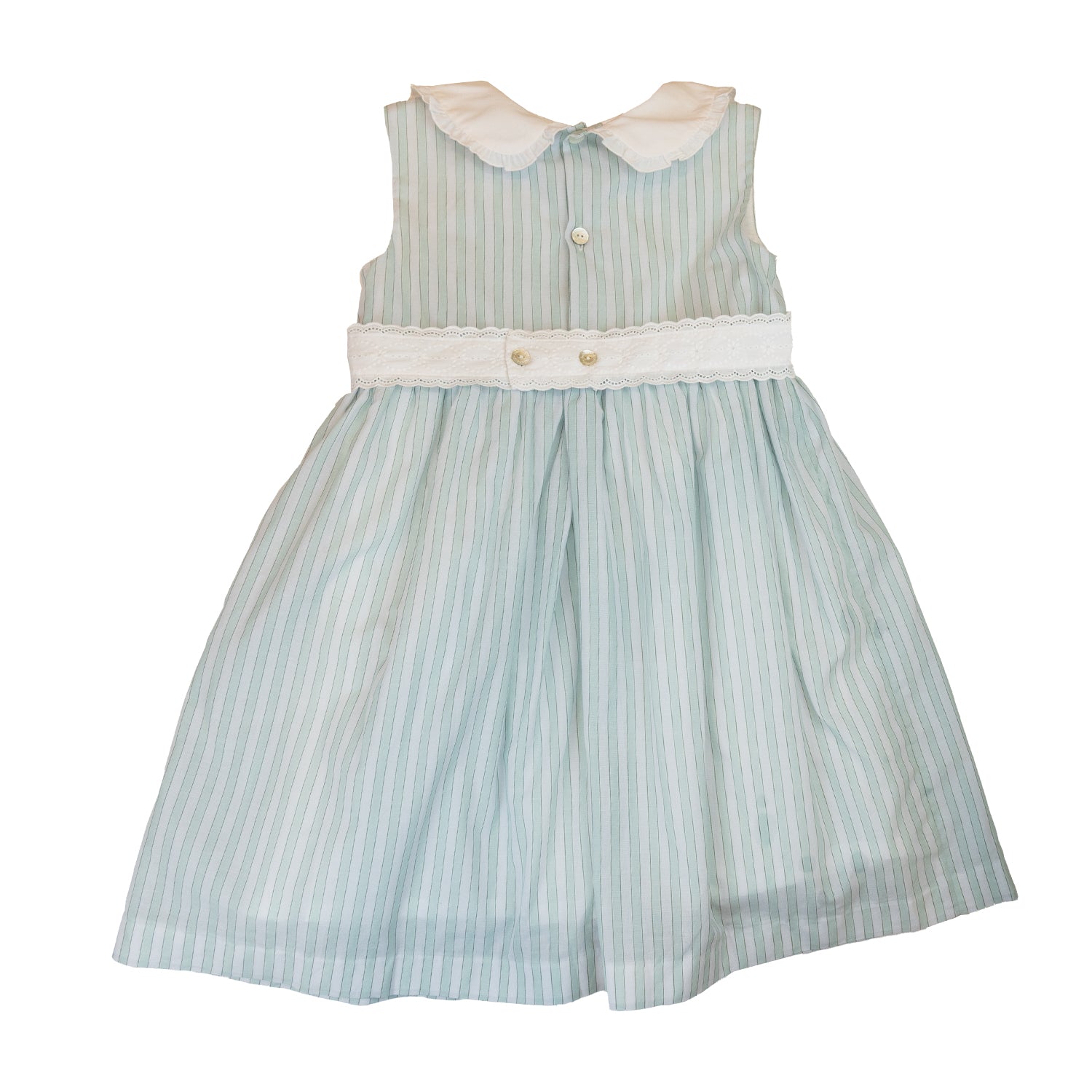 Girl Green & White Stripe Dress