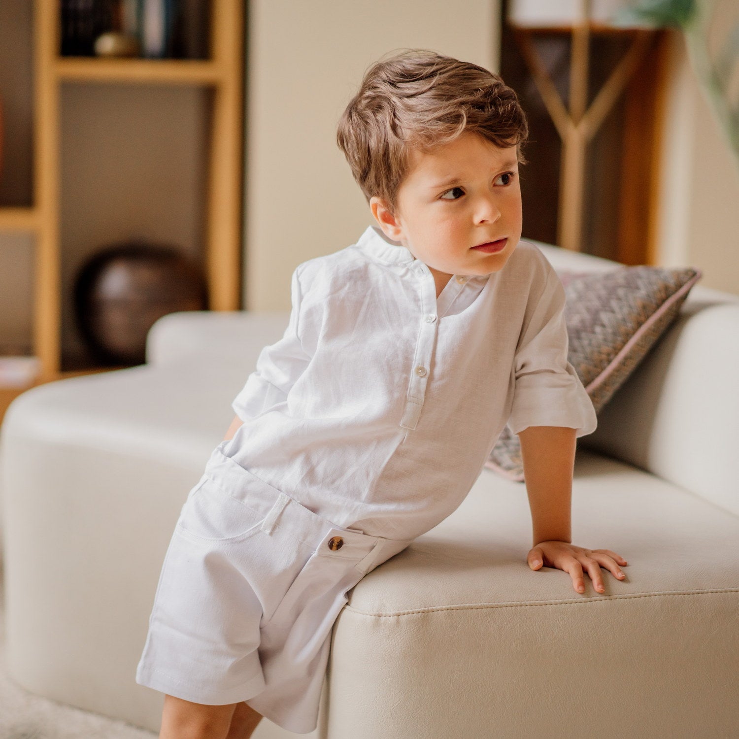 Boy White Classic Shorts