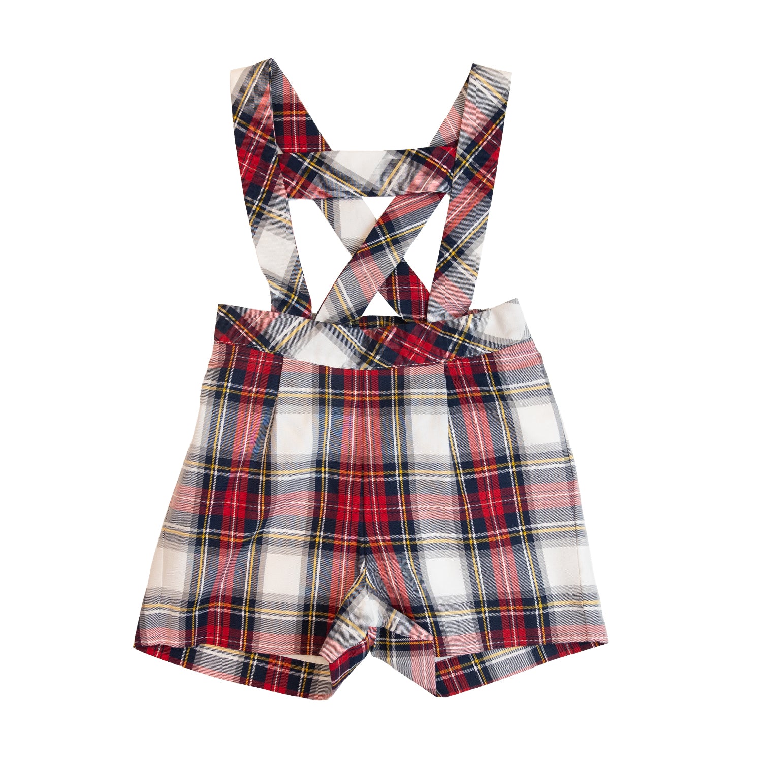 Baby Winterberry Tartan Shorts with Braces