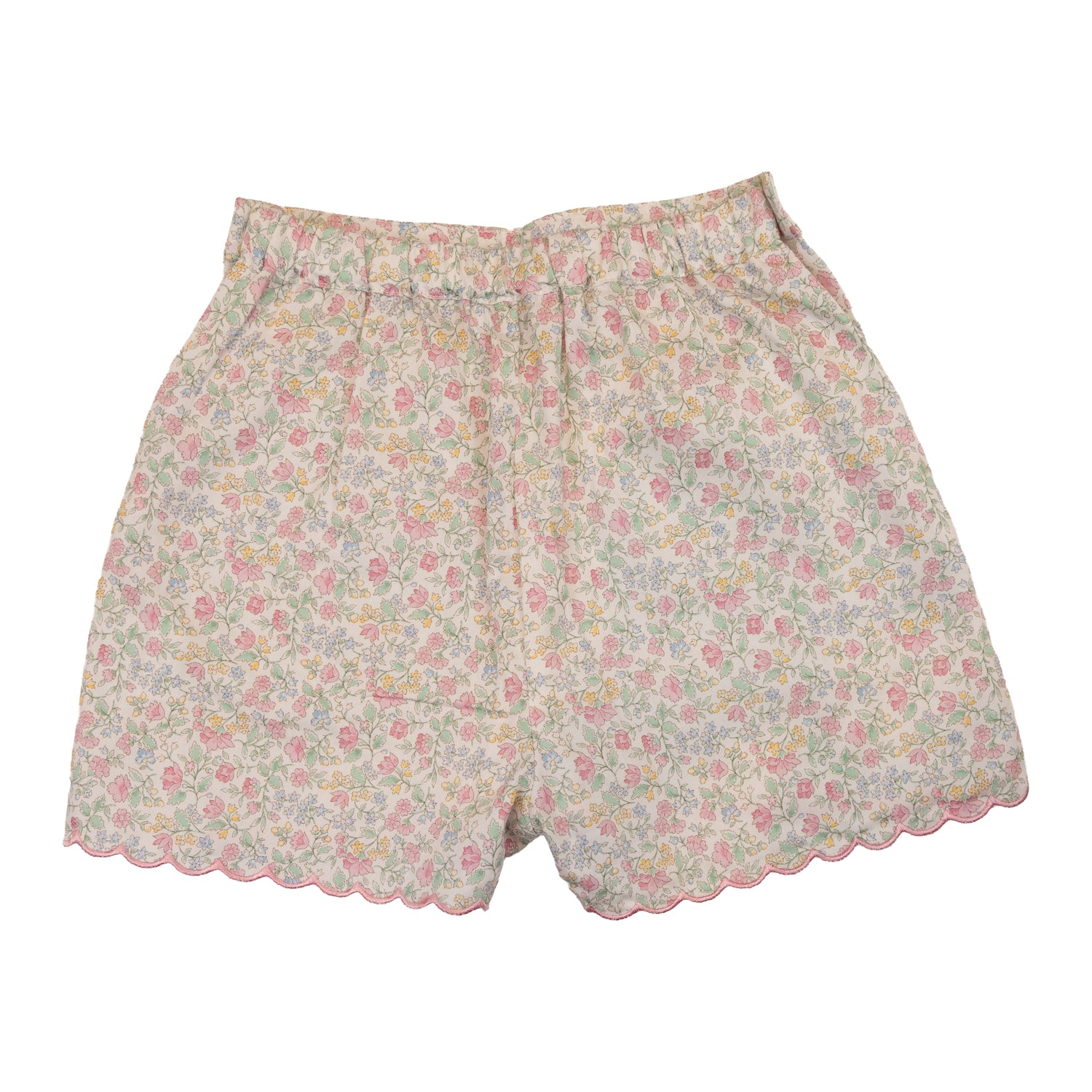 Girl Rosebud Green Scalloped Shorts