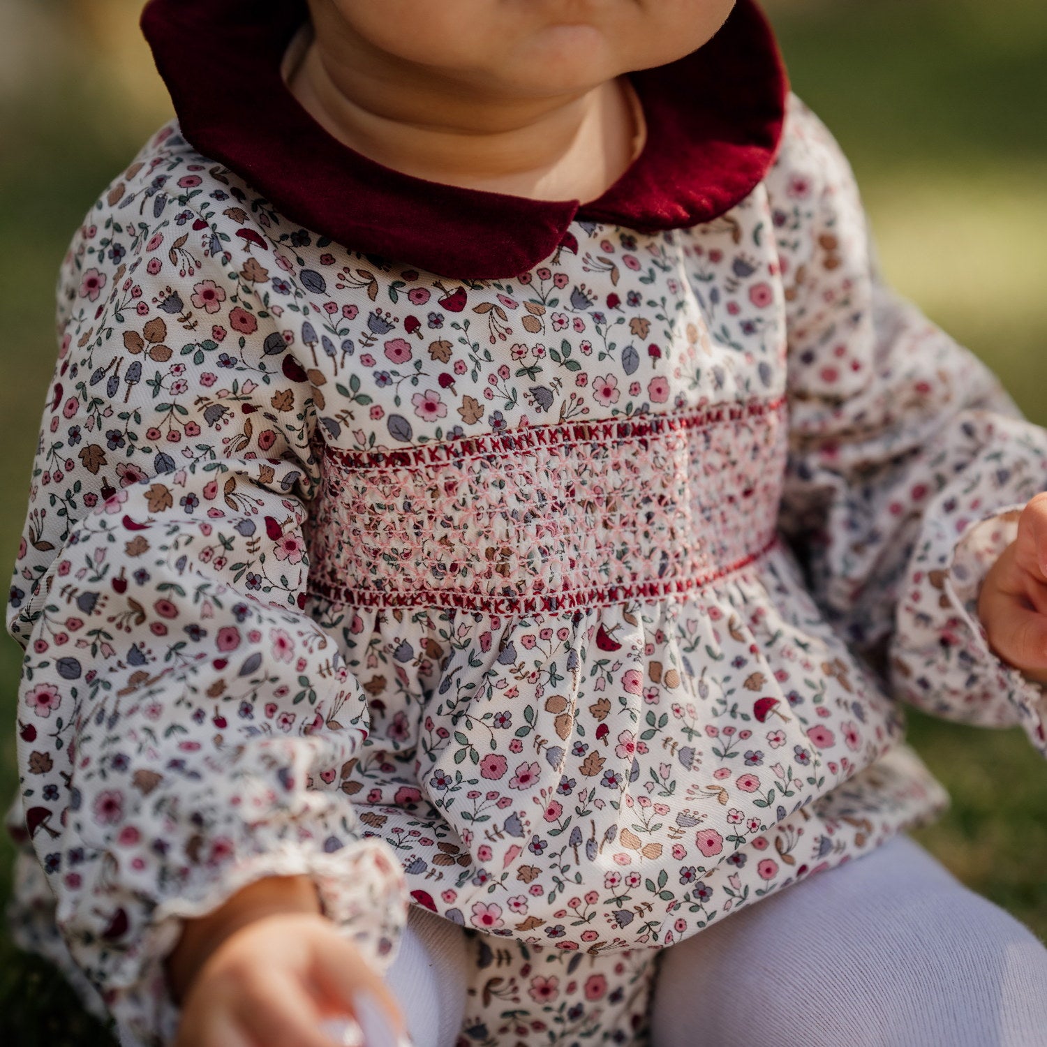 Baby Autumn Garden Hand Smocked Romper