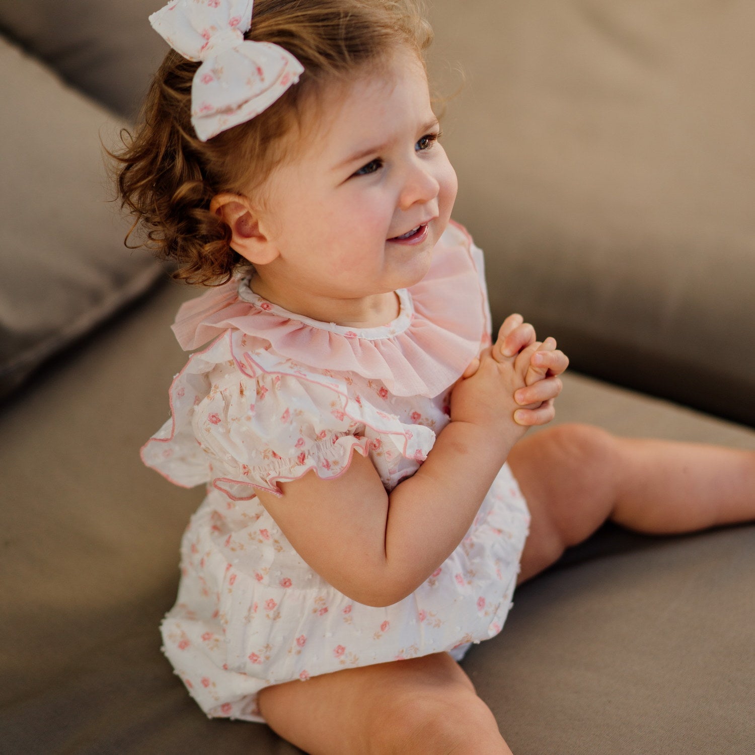 Baby Petal Dream Plumeti Ruffle Romper