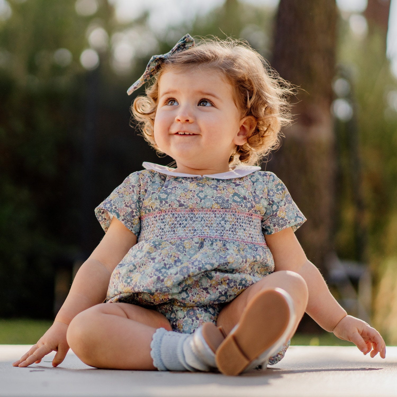 Baby Michelle Liberty Hand Smocked Romper
