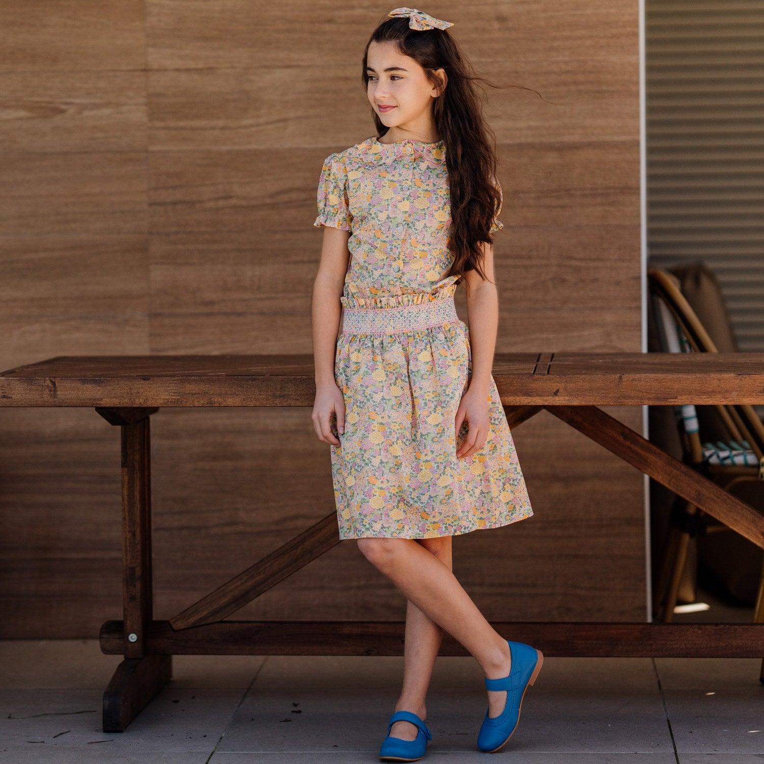 Girl Elysian Day Liberty Hand Smocked Skirt