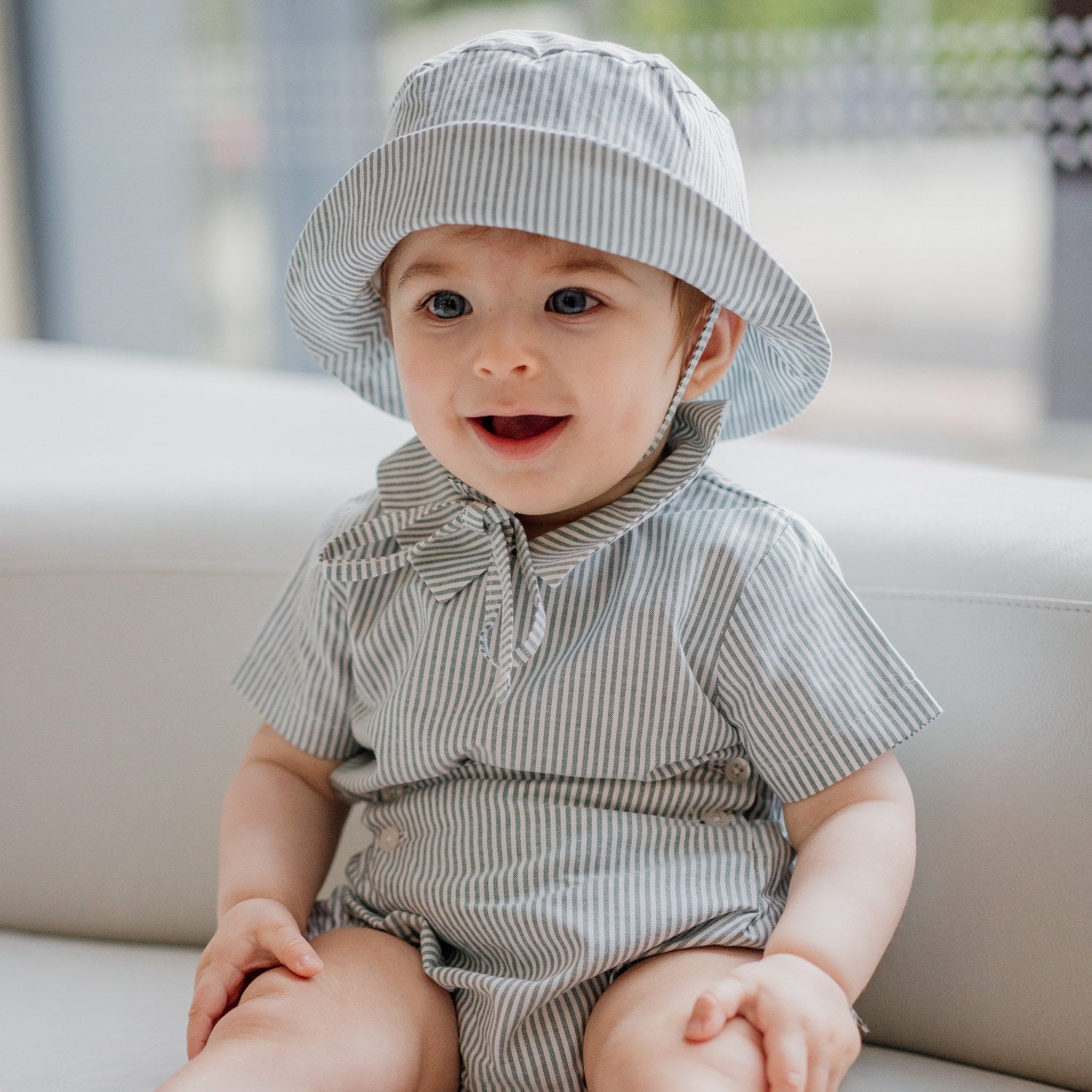 Baby Green Stripe Oxford Bloomers