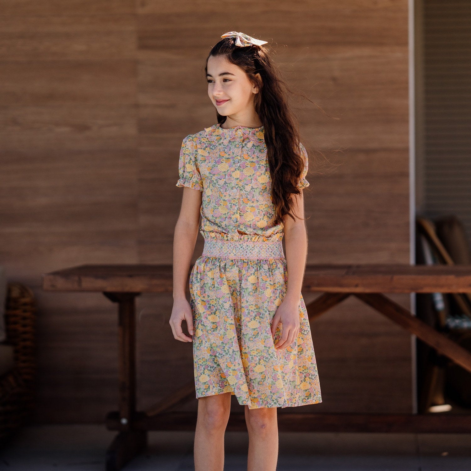 Girl Elysian Day Liberty Hand Smocked Skirt