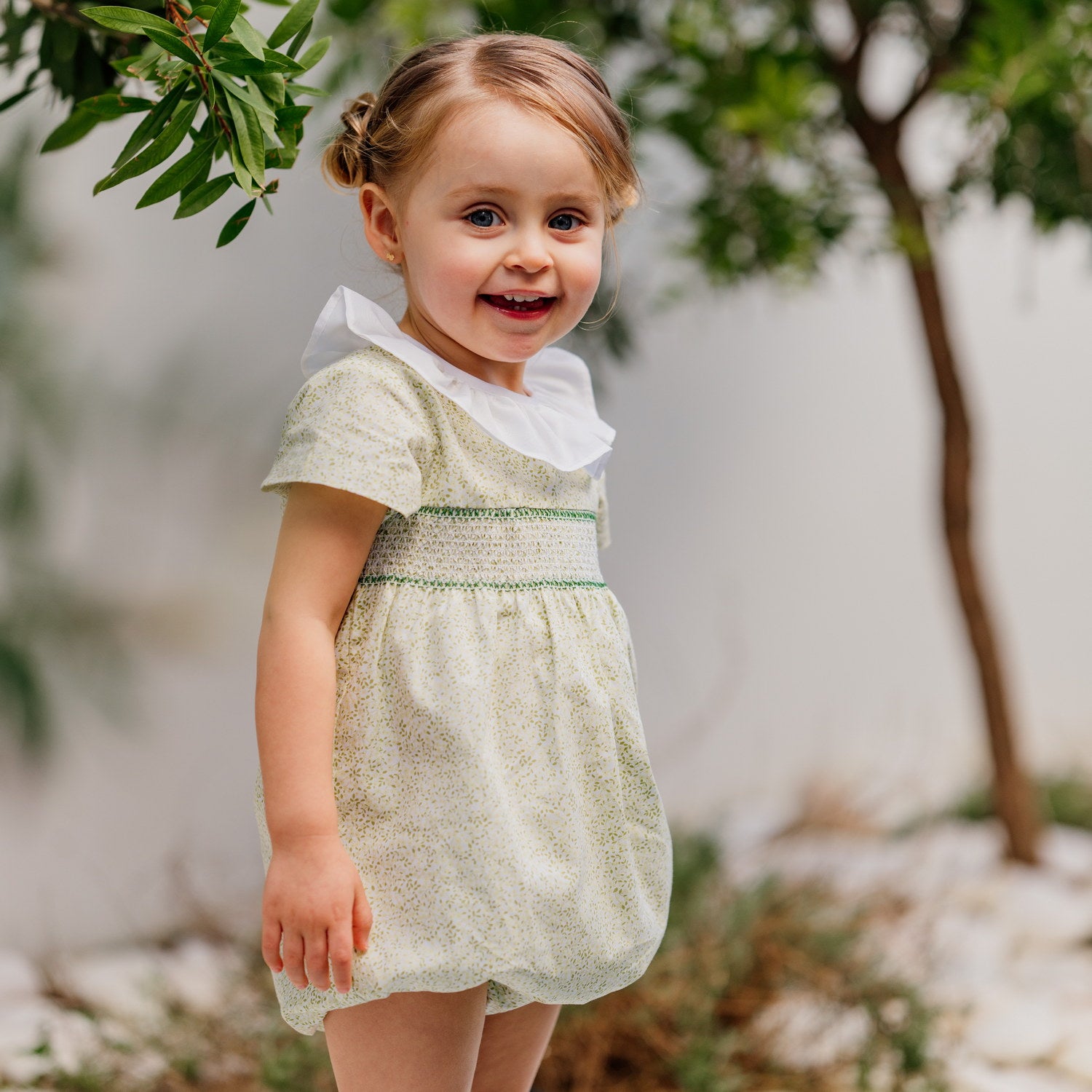 Baby Little Garden Hand Smocked Romper