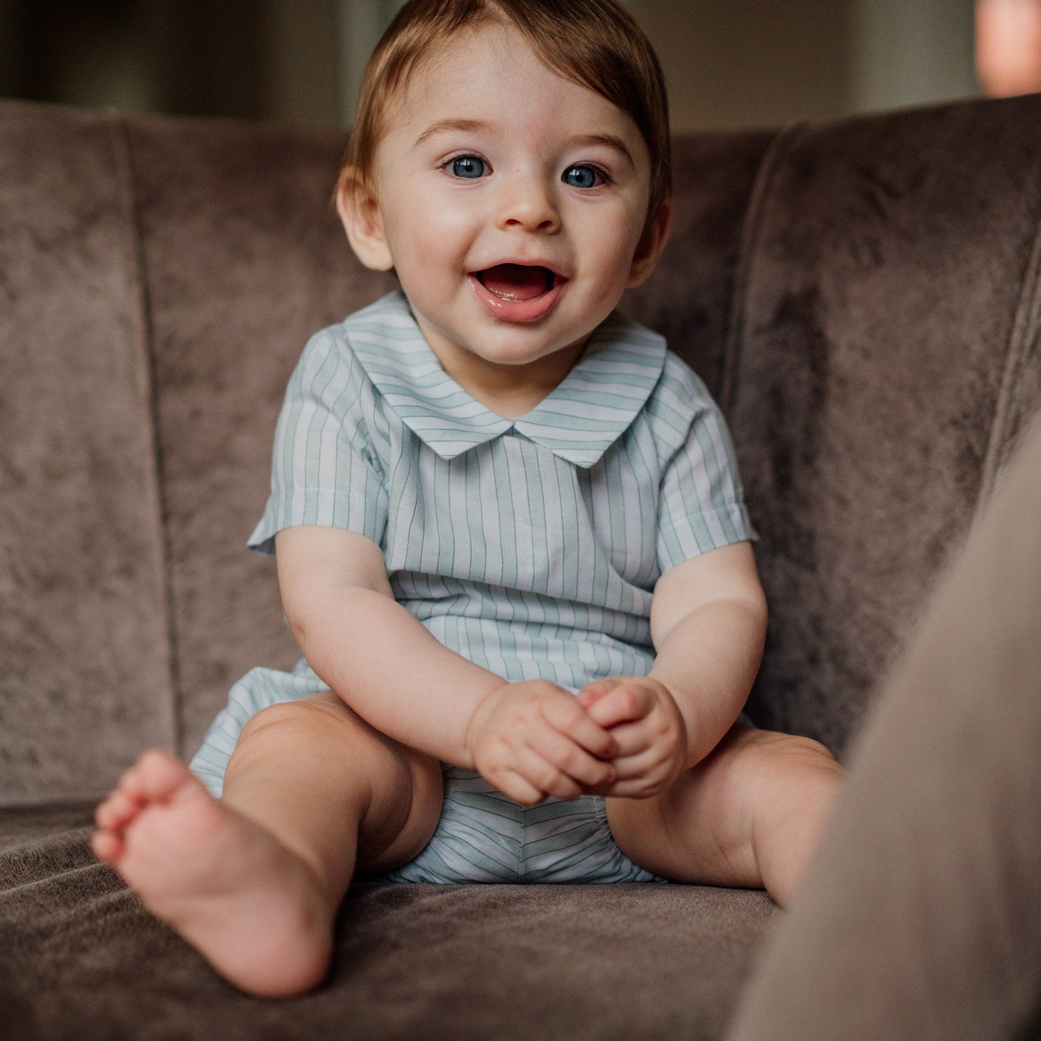 Baby Green & White Stripe Shirt