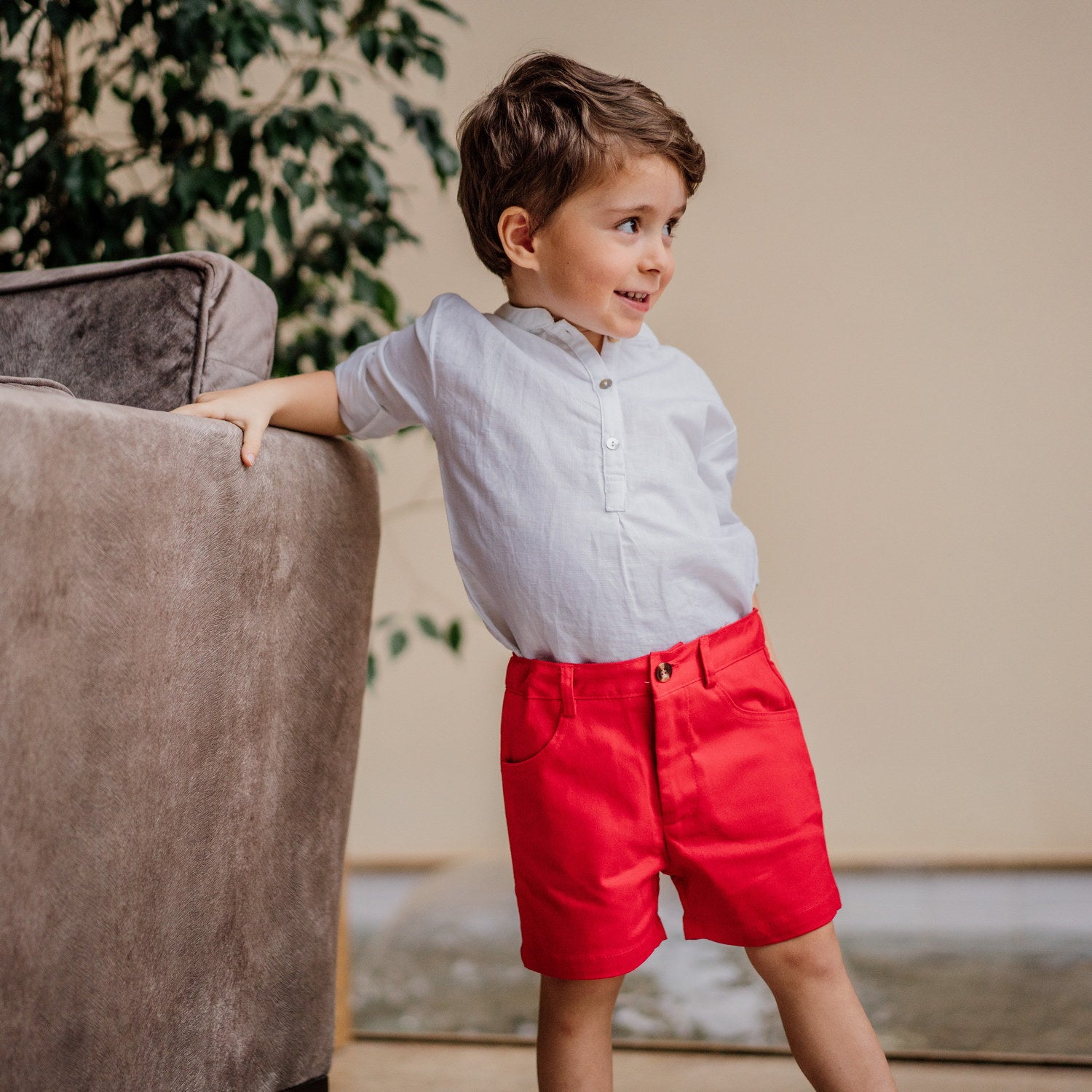 Boy Red Classic Shorts