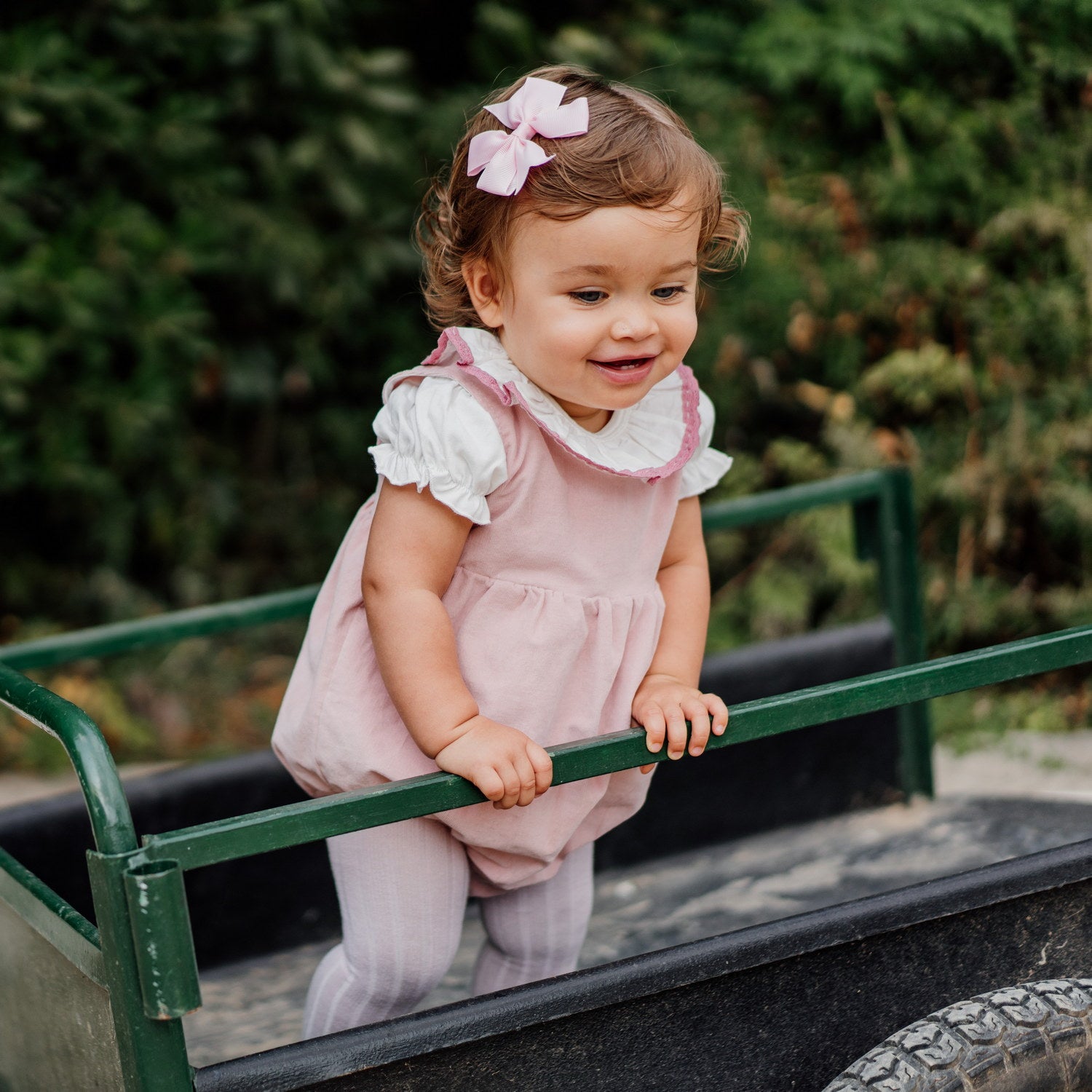 Baby Light Pink Corduroy Classic Romper