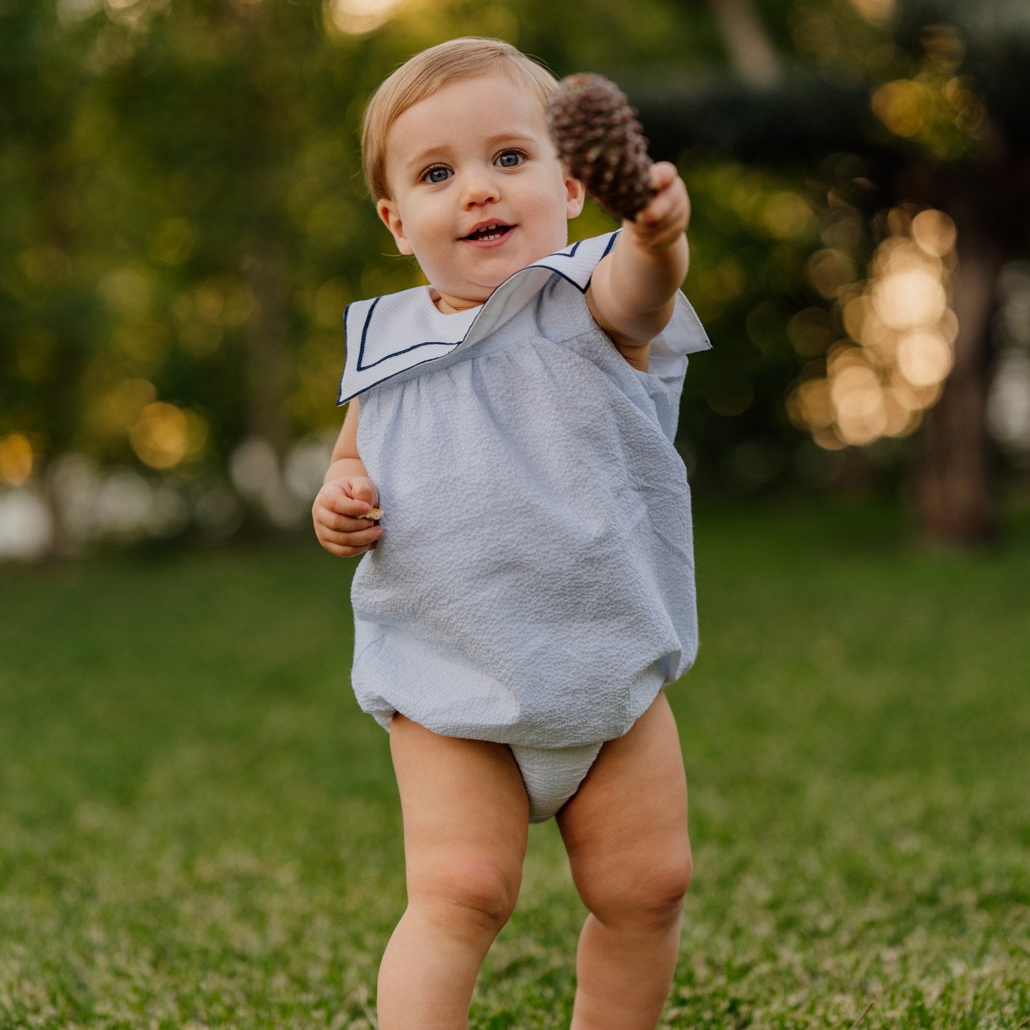 Baby Little Sailor Seersucker Romper
