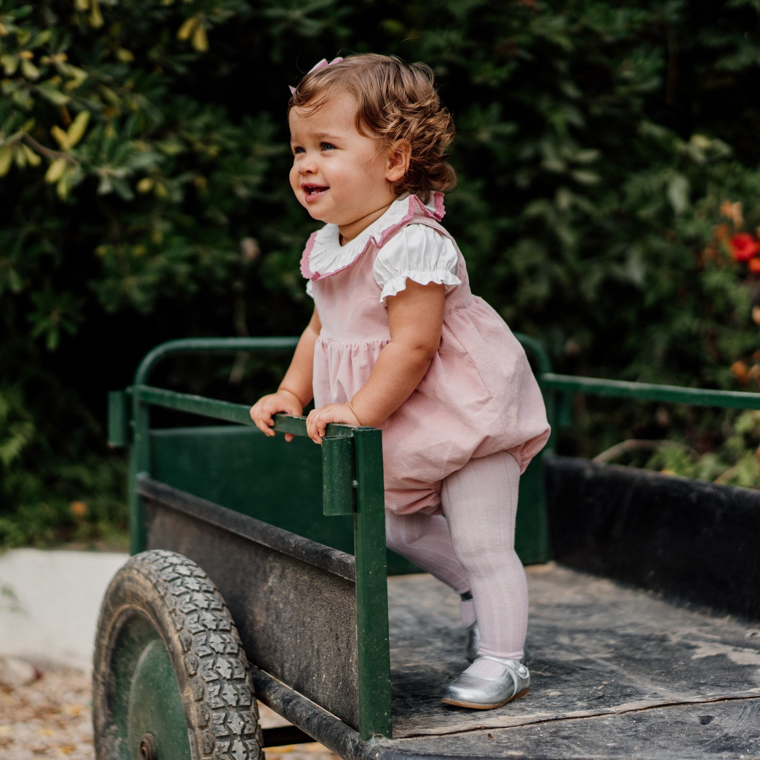 Baby Light Pink Corduroy Classic Romper