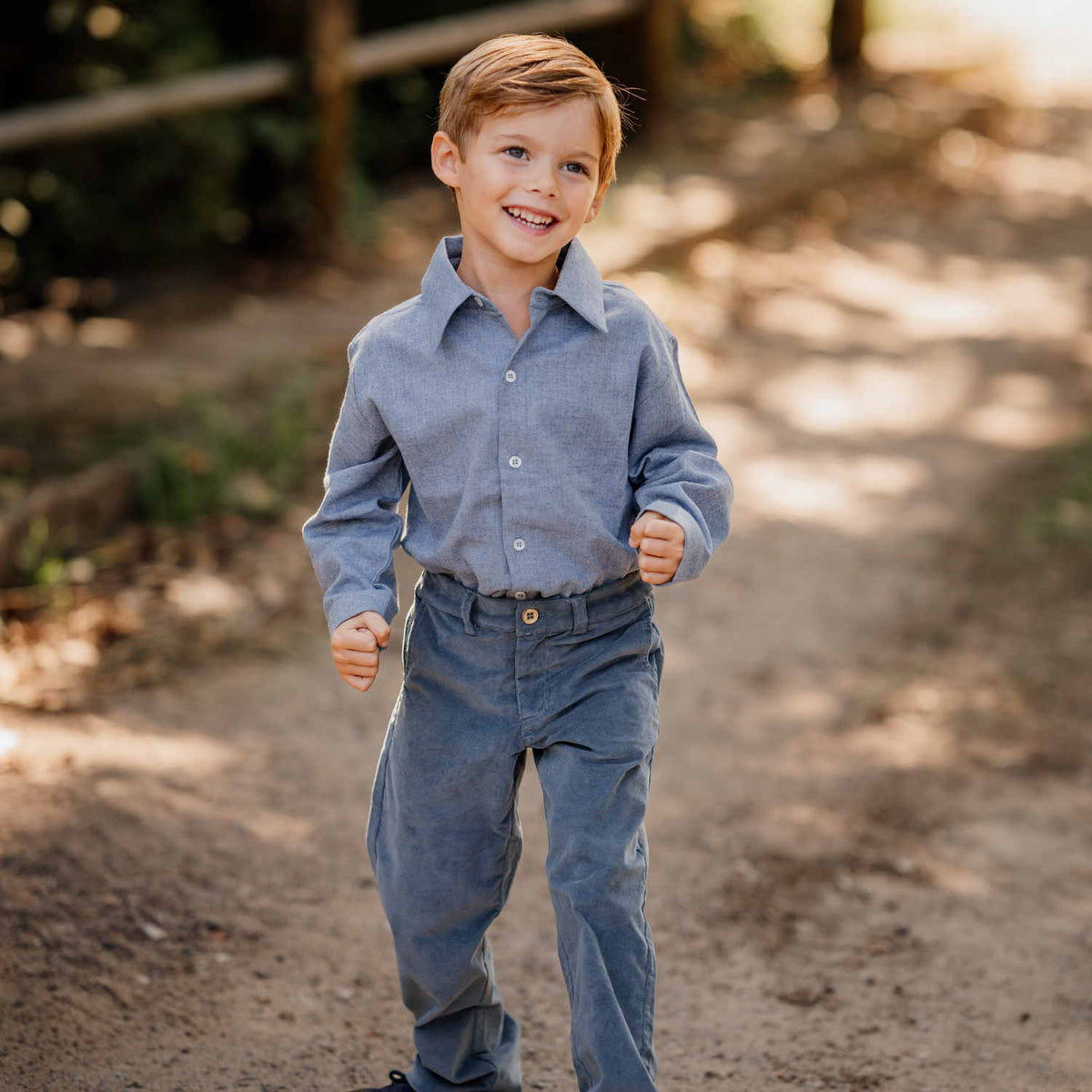Boy Oceanic Blue Cord Trousers