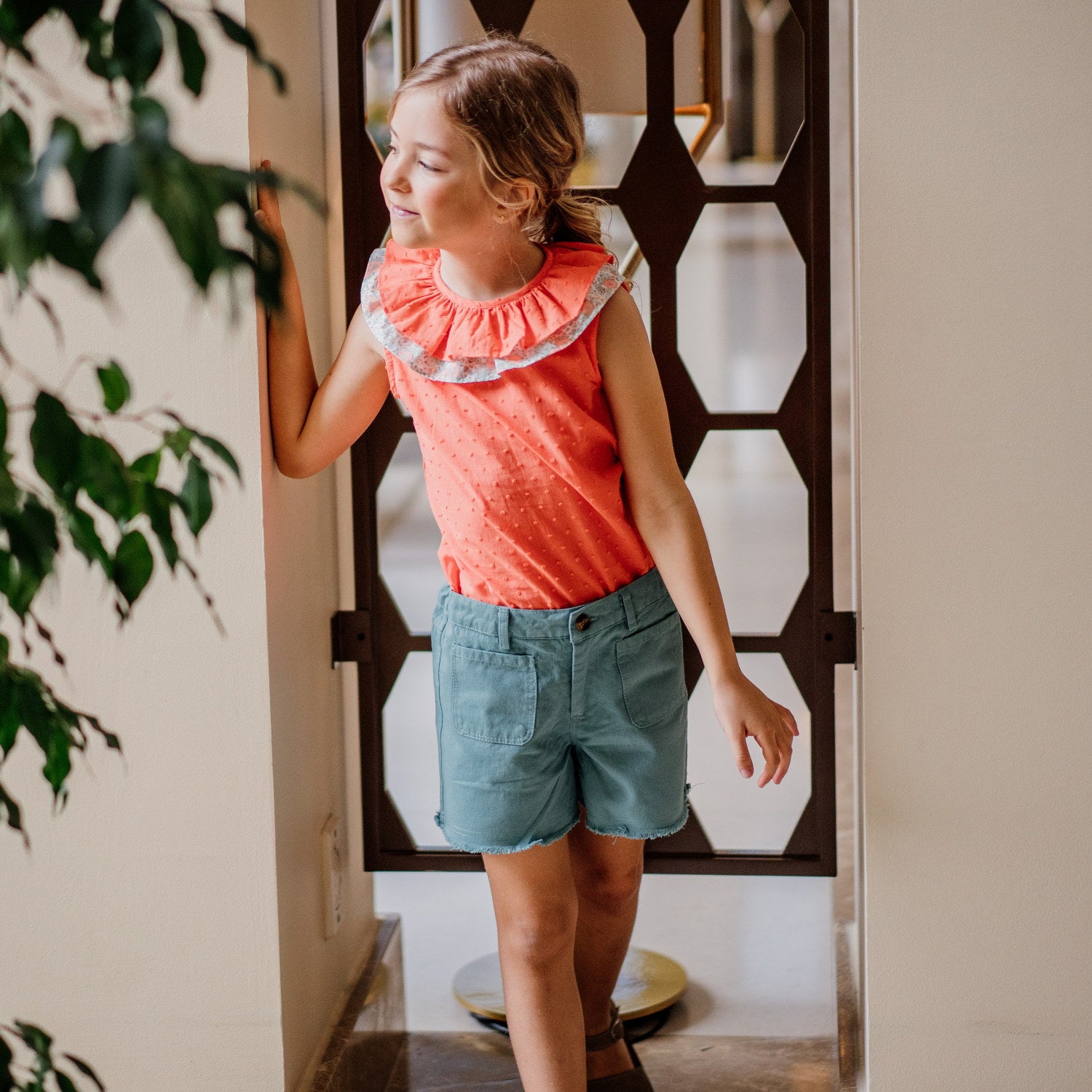 Girl Green Shorts