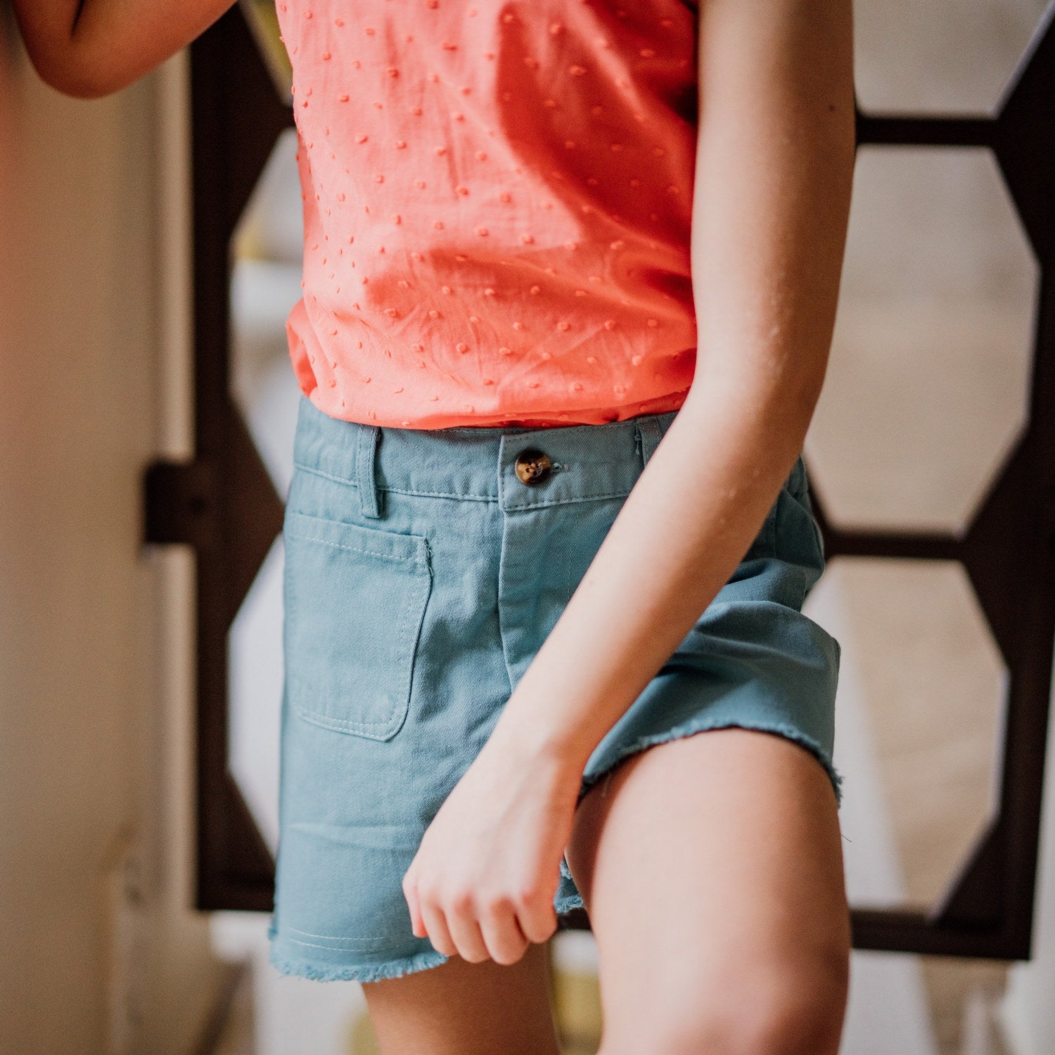 Girl Green Shorts