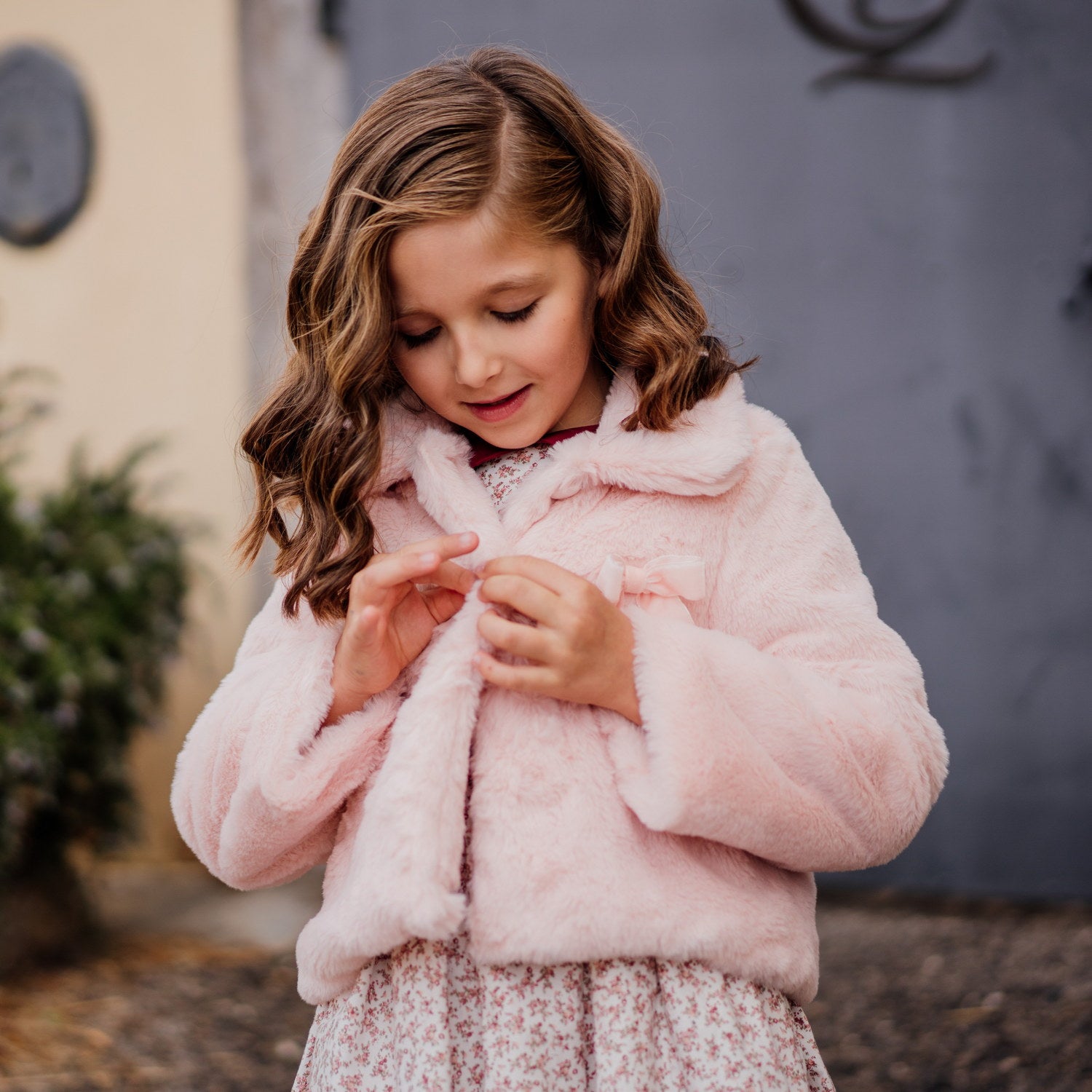 Girl Pink Faux Fur Jacket