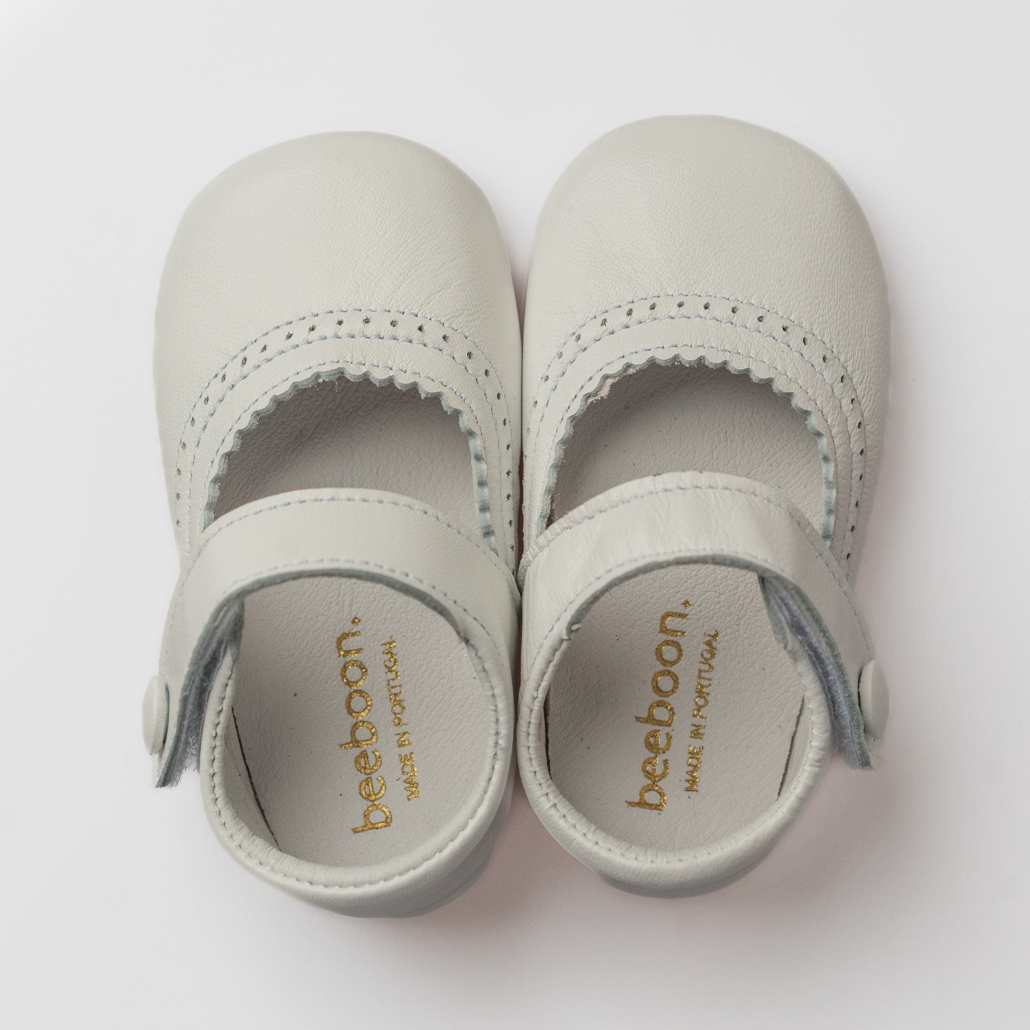 Baby White Leather Mary Jane Pram Shoes