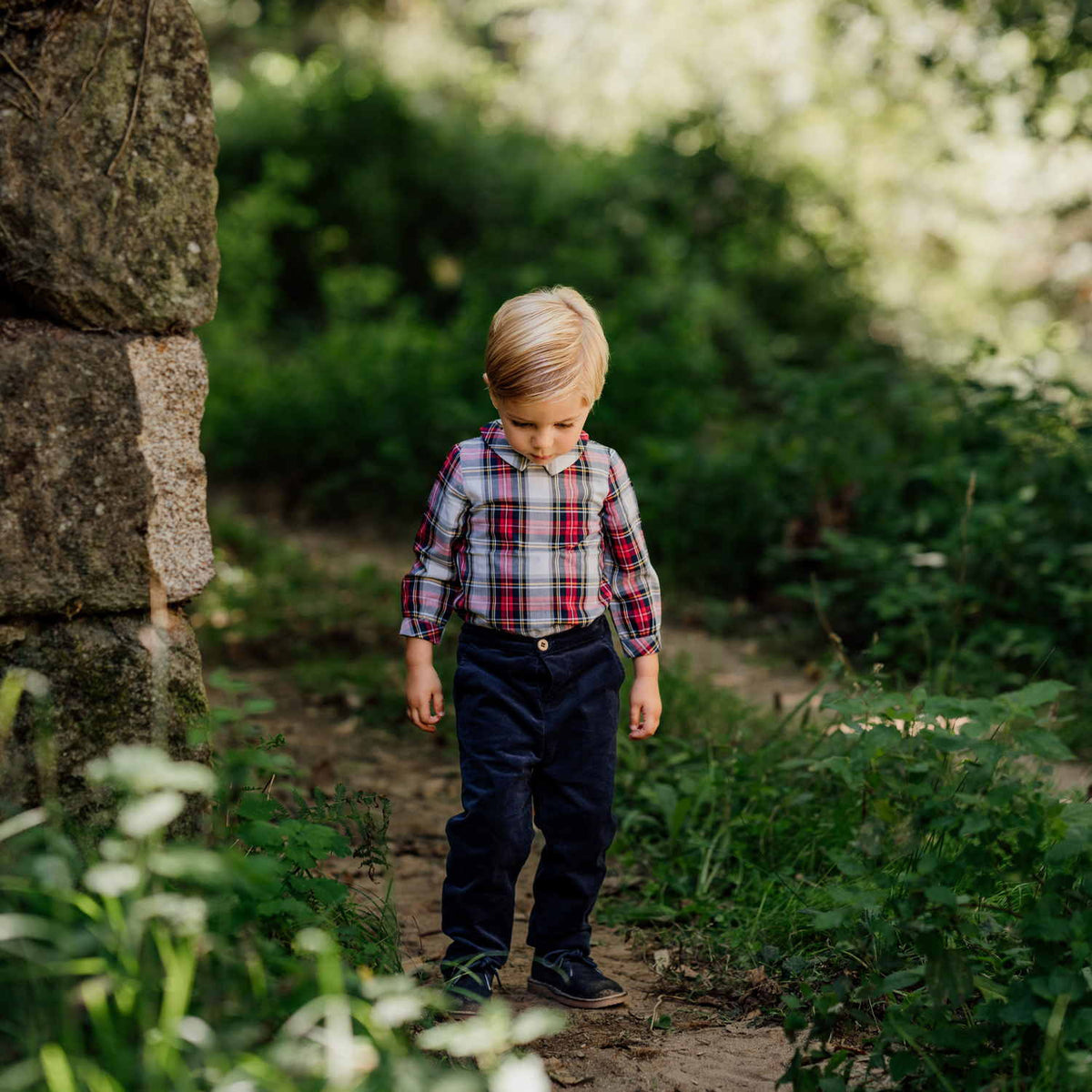 Baby Navy Whisper Cord Trousers