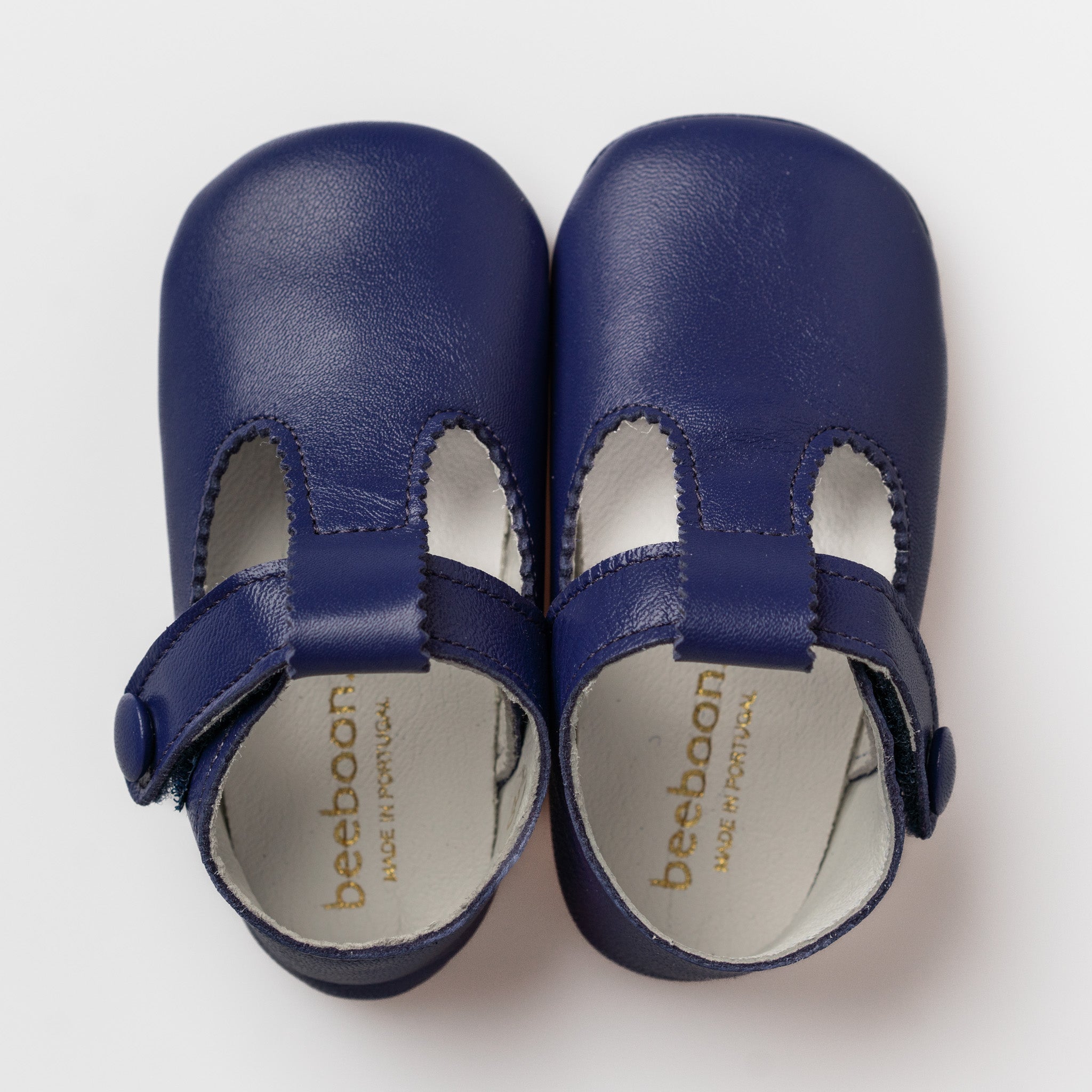 Baby Deep Aubergine Leather T-Bar Pram Shoes