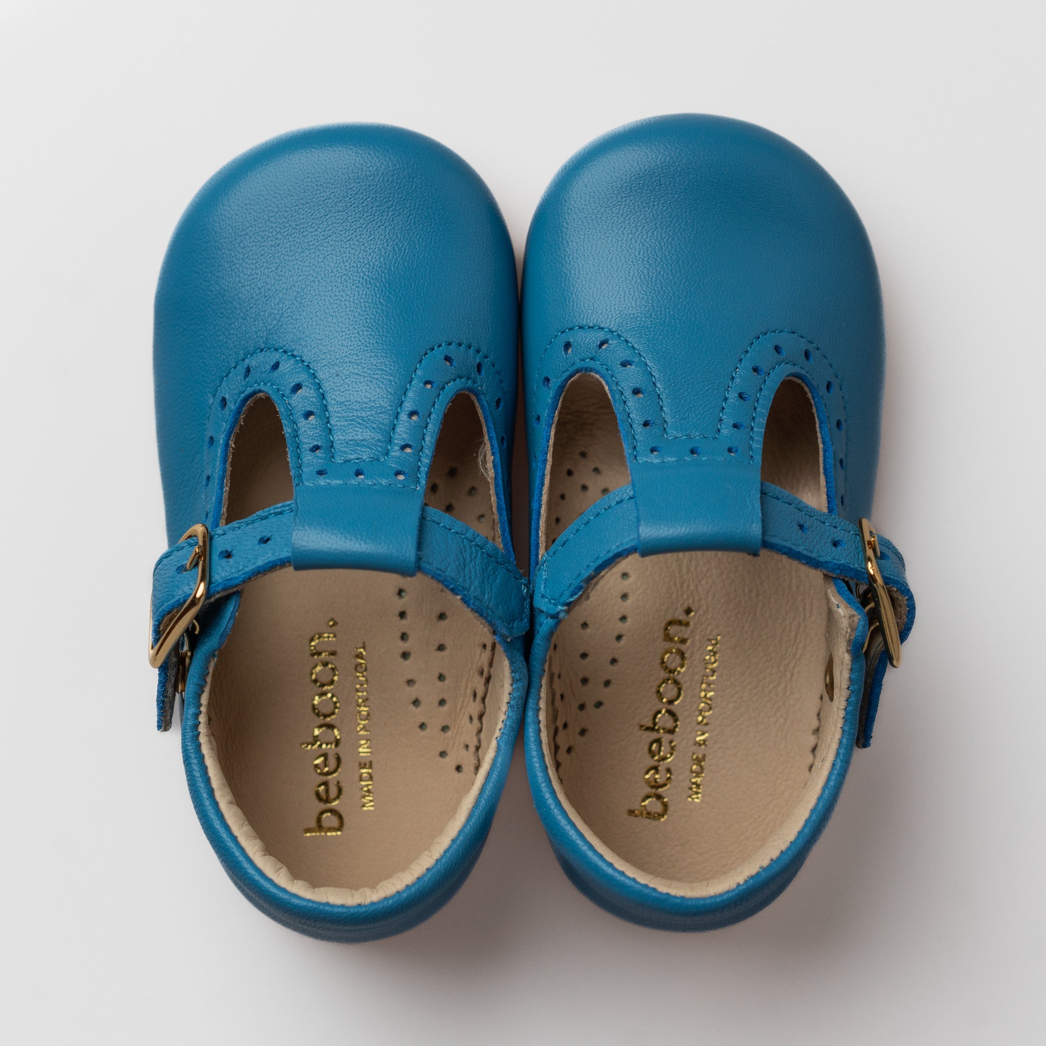 Classic Blue Leather T-Bar Shoes