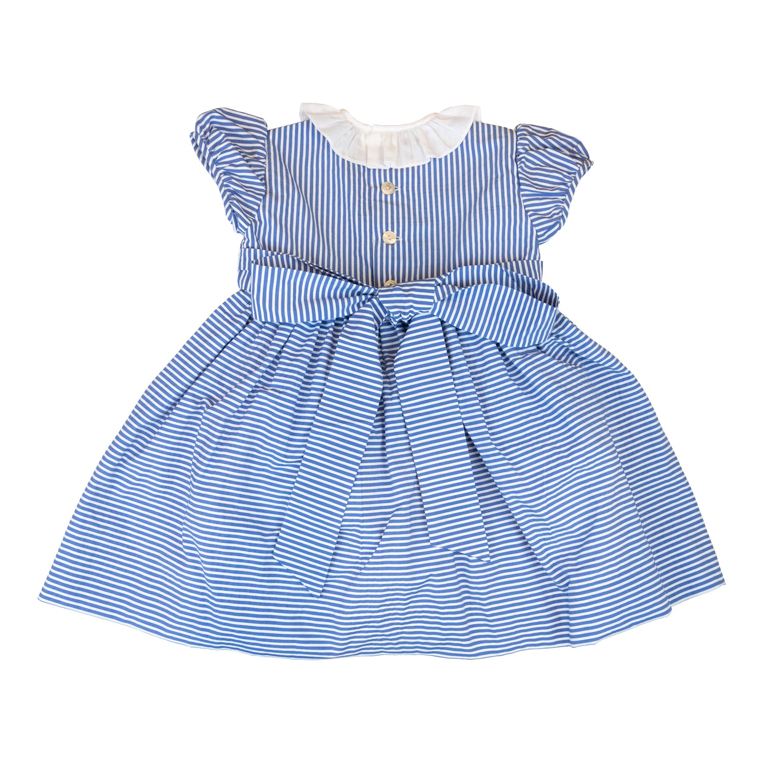Girl Blue Stripes Hand Smocked Dress