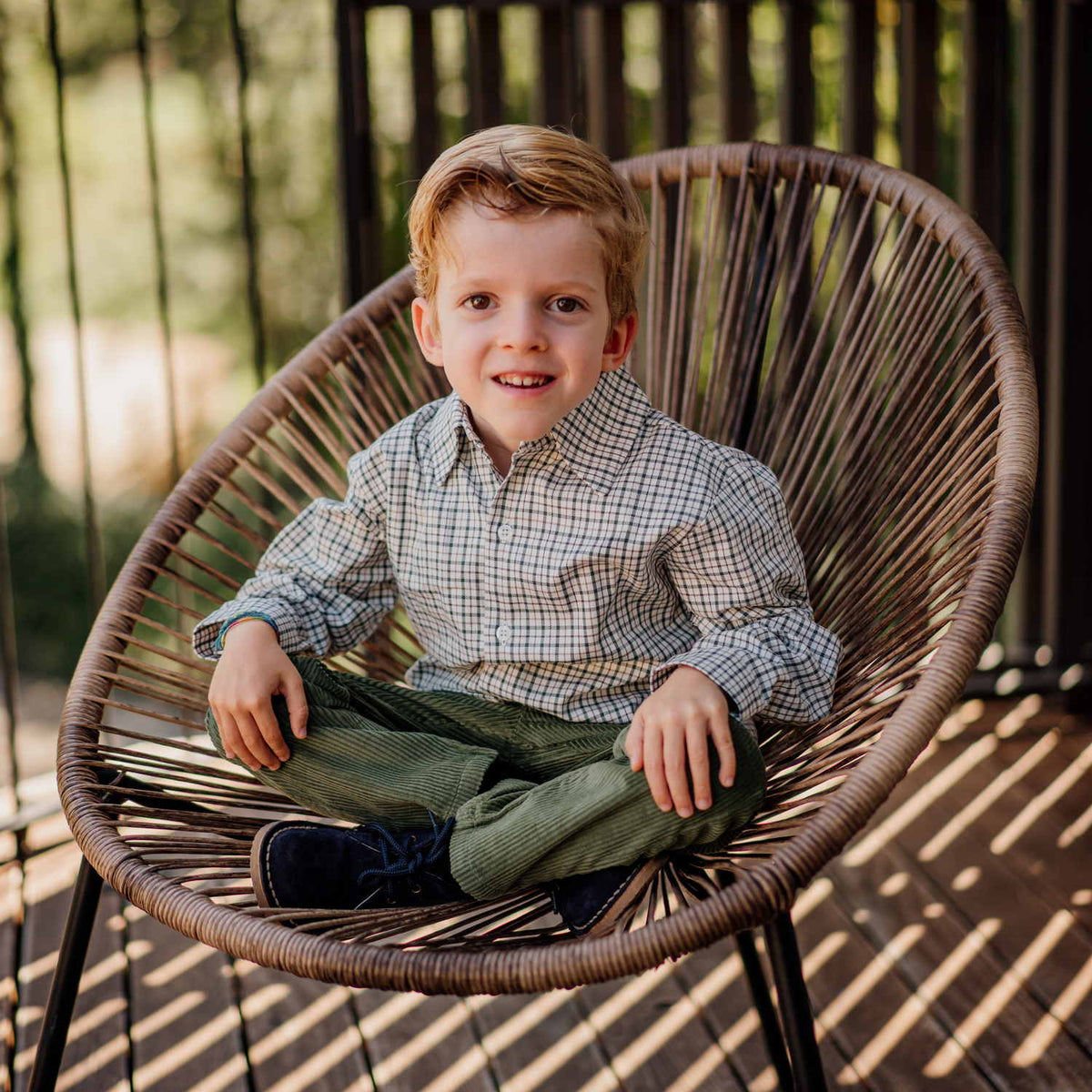 Boy Green Check Shirt