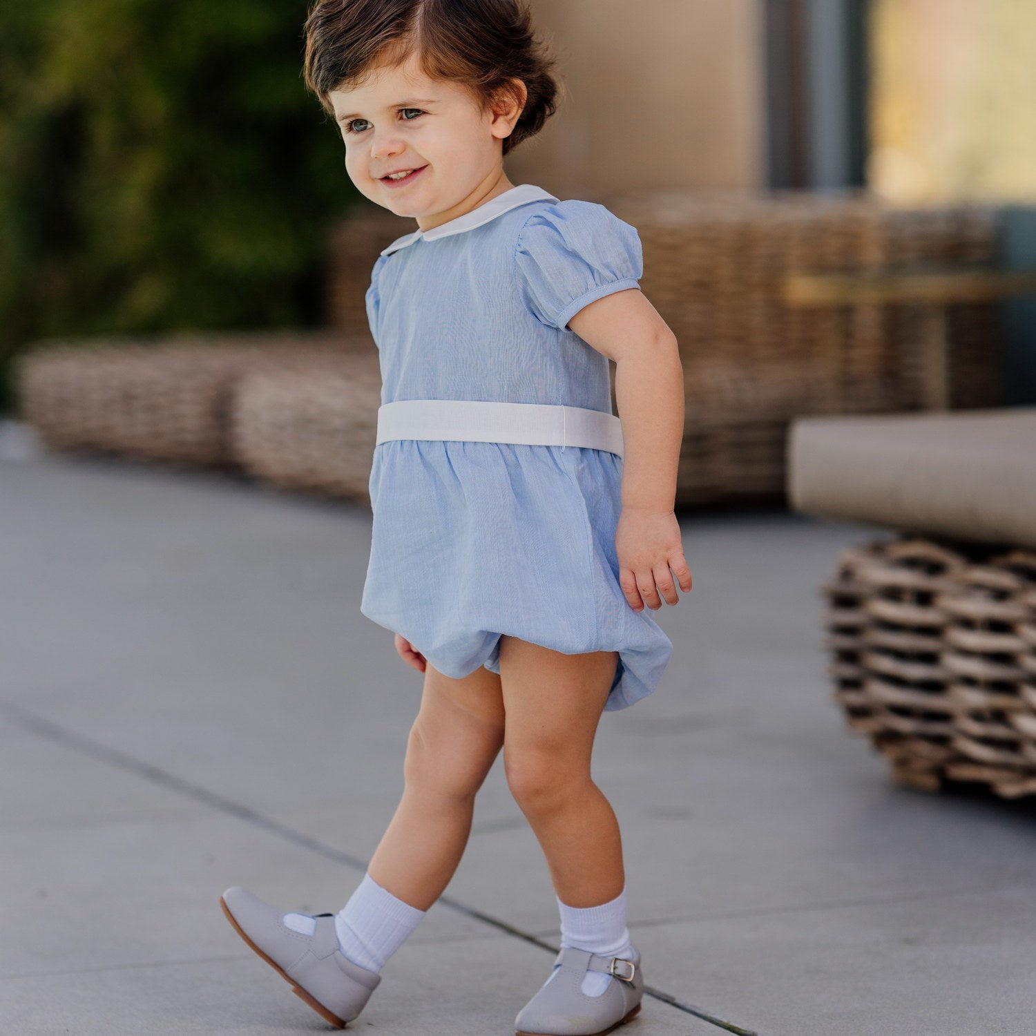 Baby Blue Dream Linen Romper