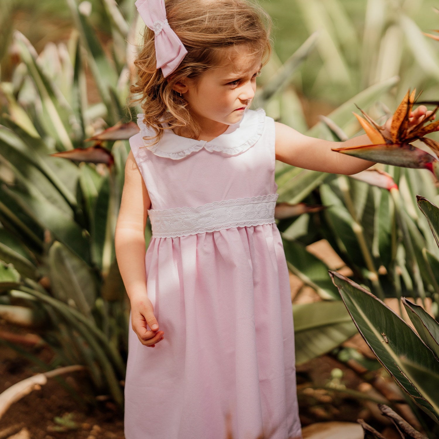 Girl Light Pink Oxford Dress