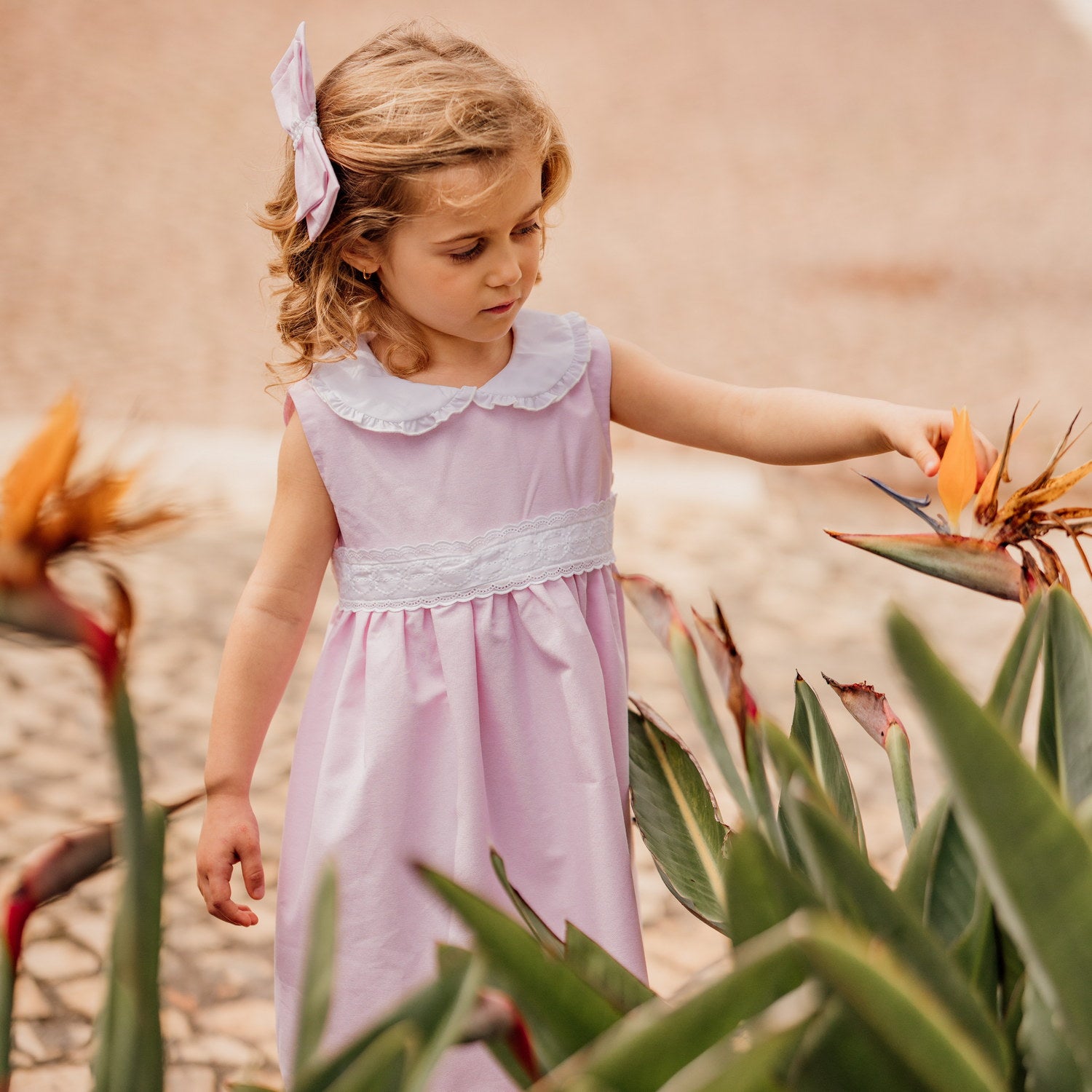 Girl Light Pink Oxford Dress