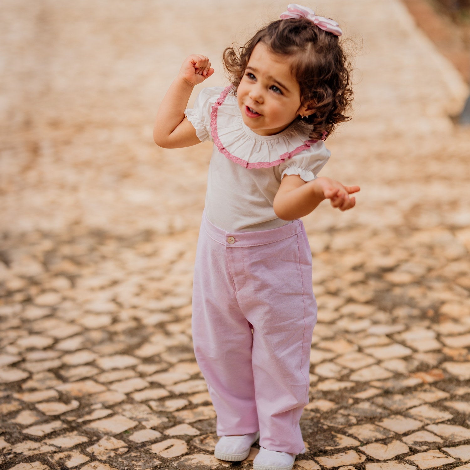 Baby Light Pink Oxford Trousers