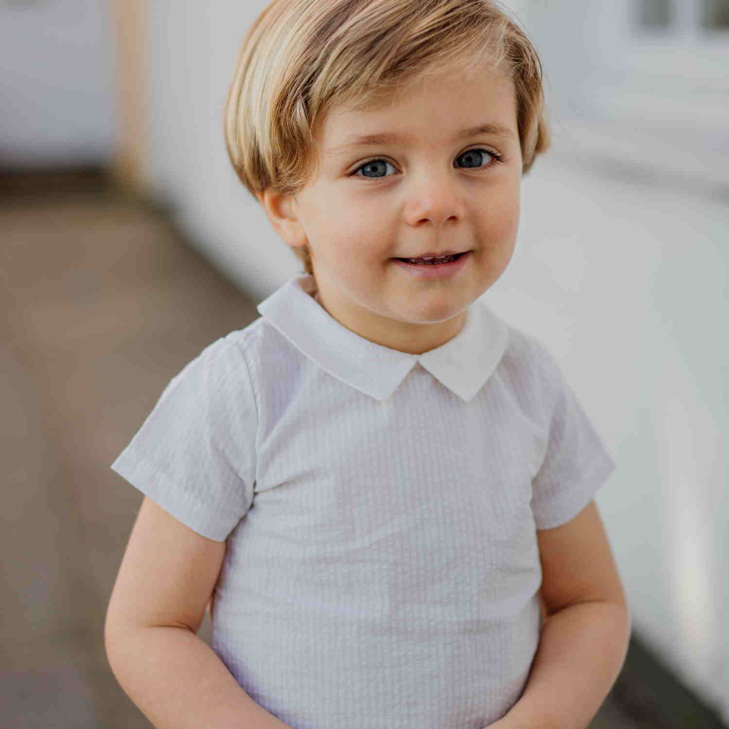 Baby Cream Stripe Seersucker Shirt