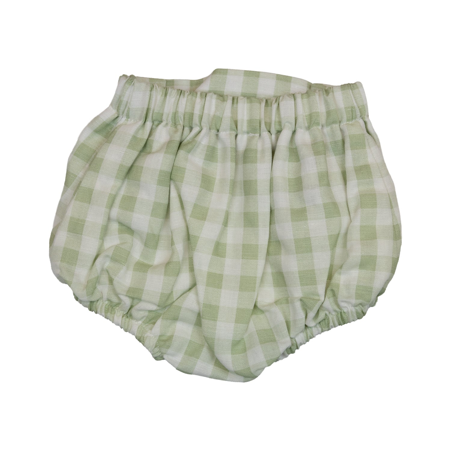 Baby Sage Gingham Linen Bloomers