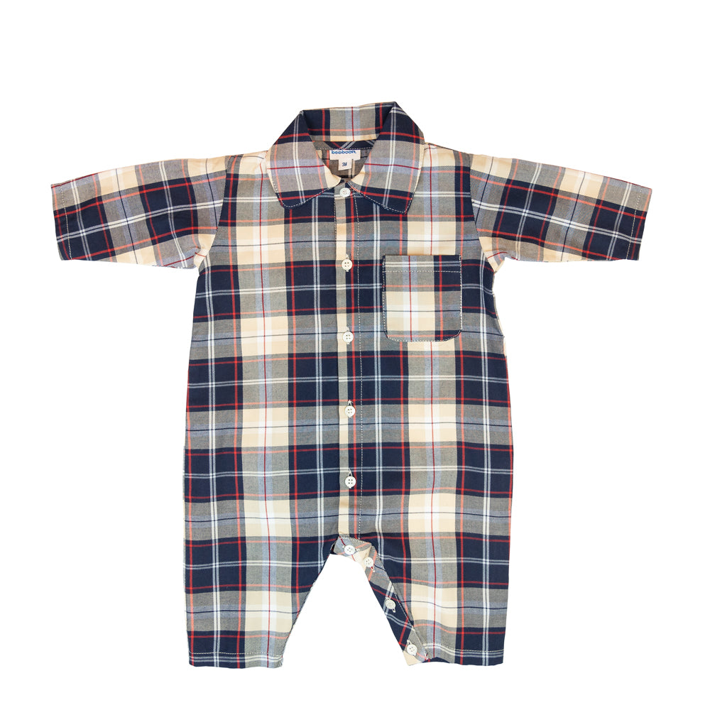 Baby Navy & Beige Plaid Pyjama