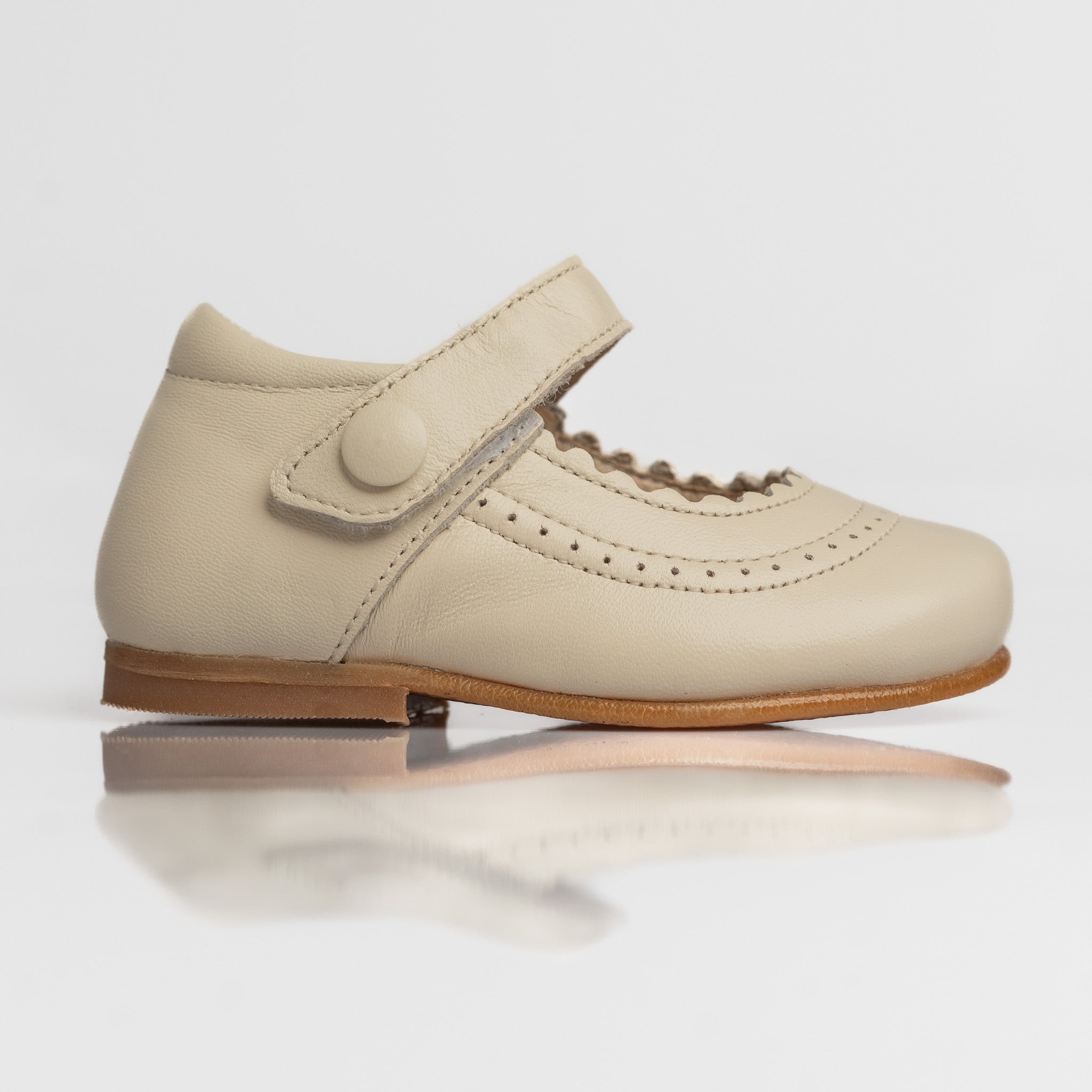 Girl Ivory Leather Mary Jane Shoes