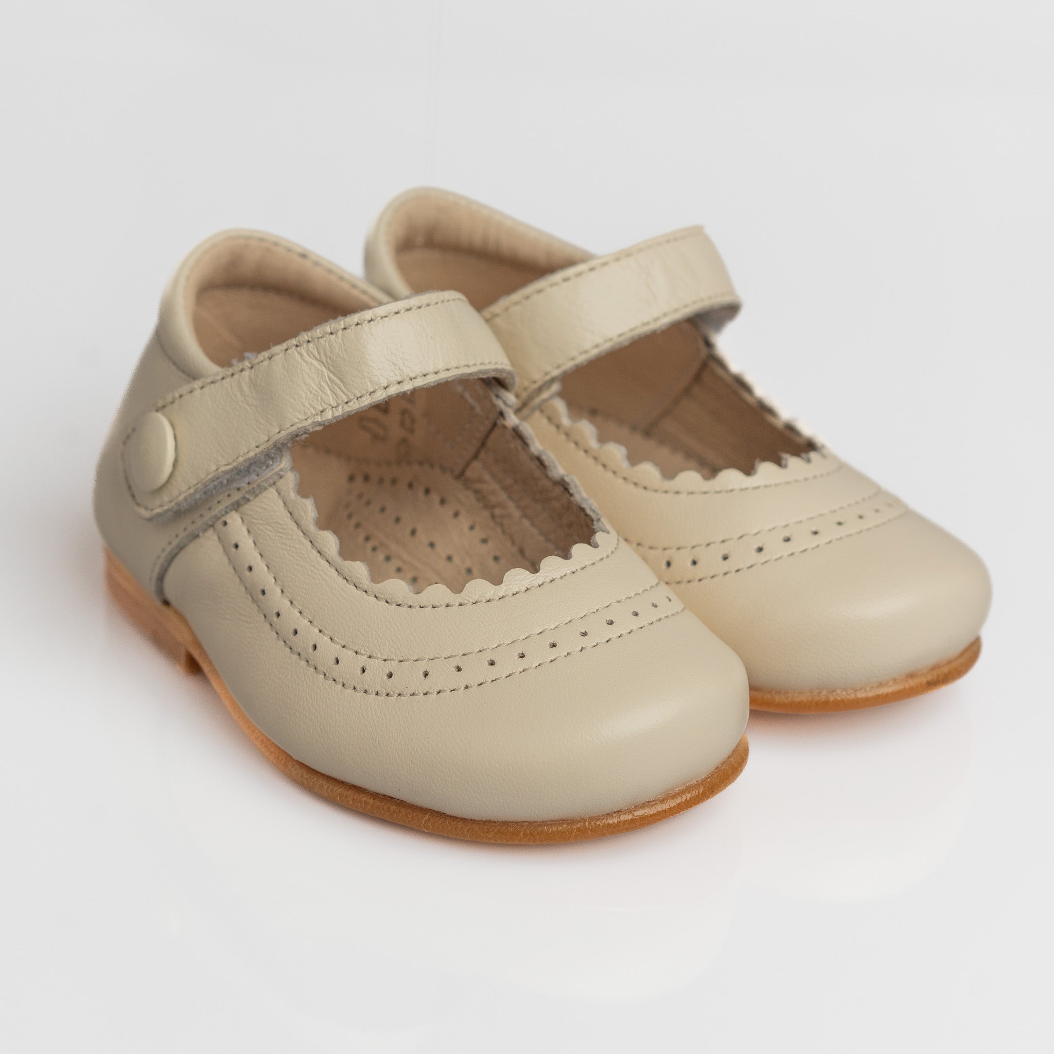 Girl Ivory Leather Mary Jane Shoes