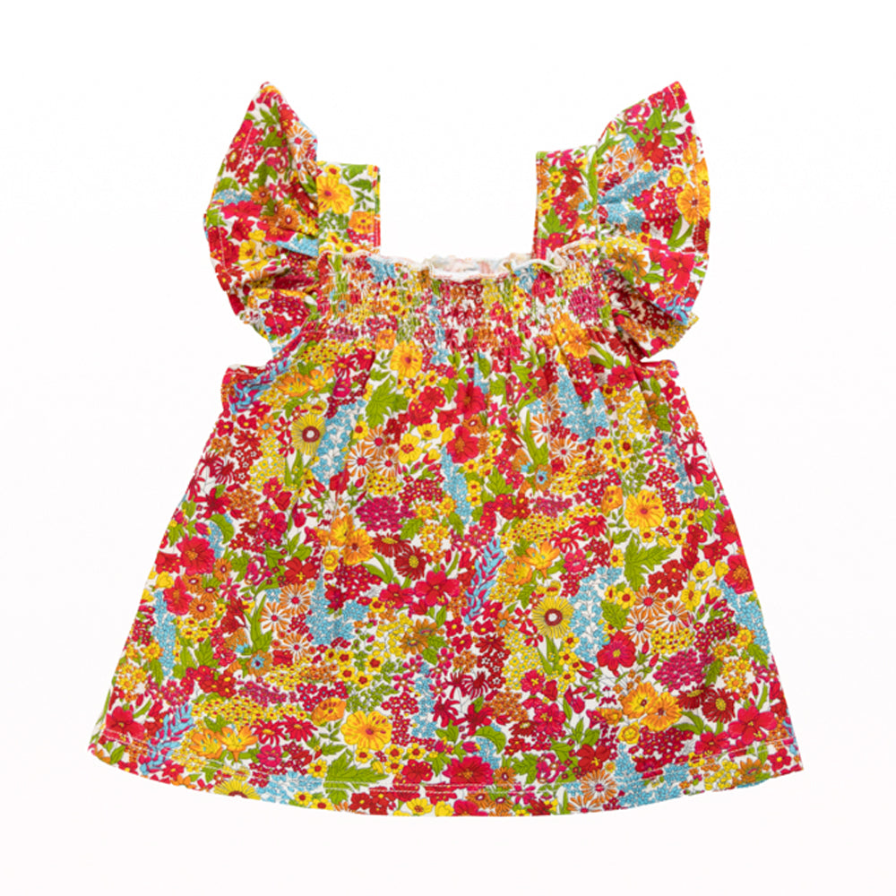 Girl Pink & Yellow Liberty Jersey Blouse